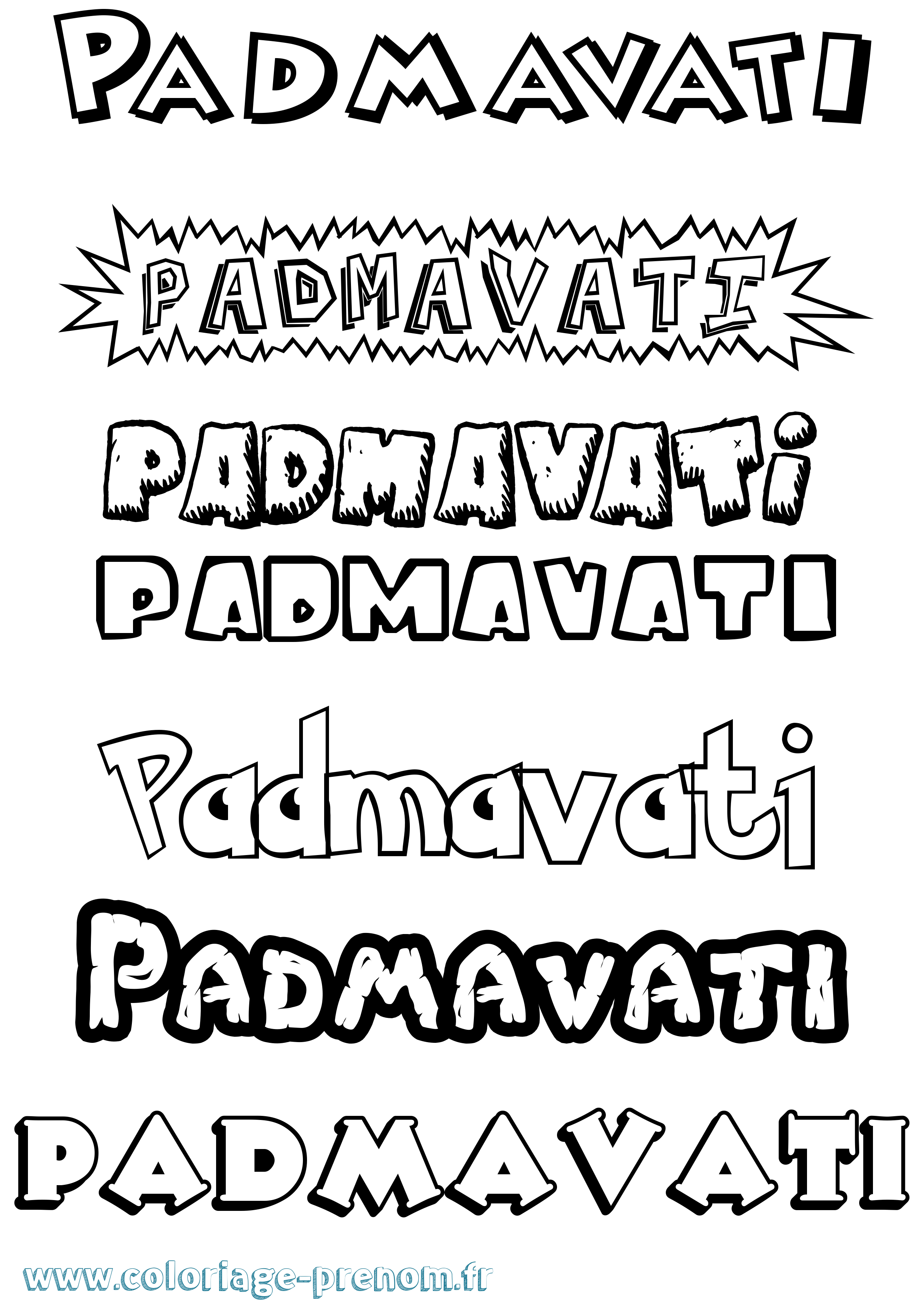 Coloriage Padmavati Dessin Animé Coloriage prénom Padmavati Dessin Animé