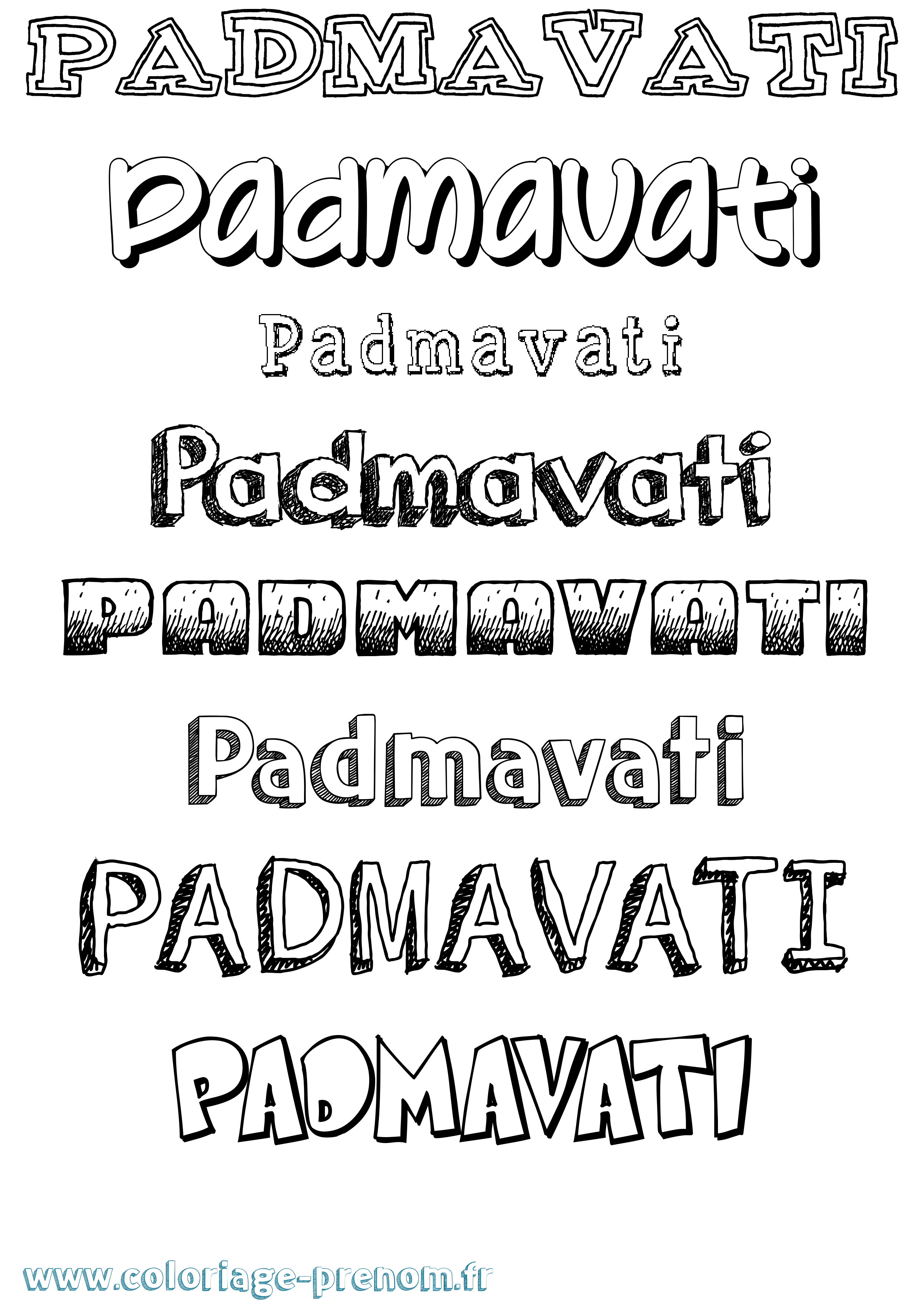 Coloriage Padmavati Dessiné Coloriage prénom Padmavati Dessiné