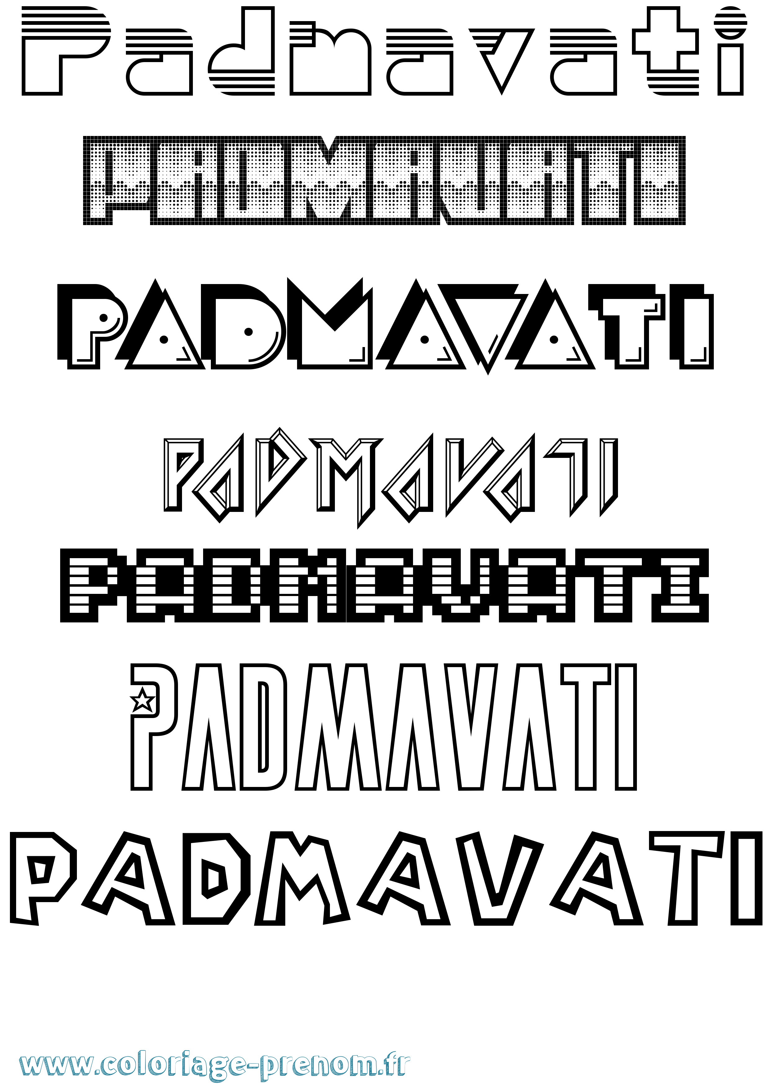 Coloriage prénom Padmavati Jeux Vidéos
