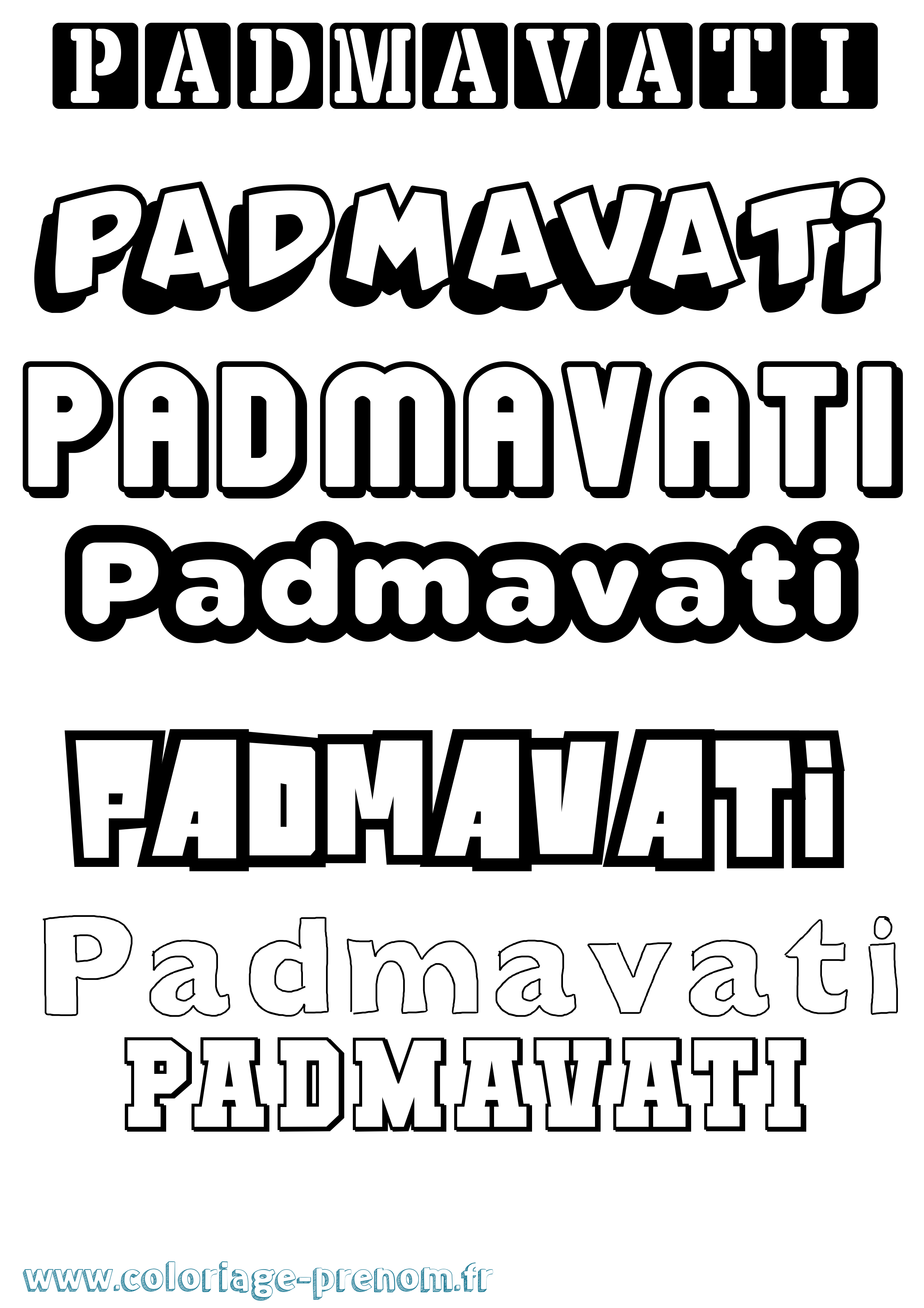 Coloriage prénom Padmavati Simple