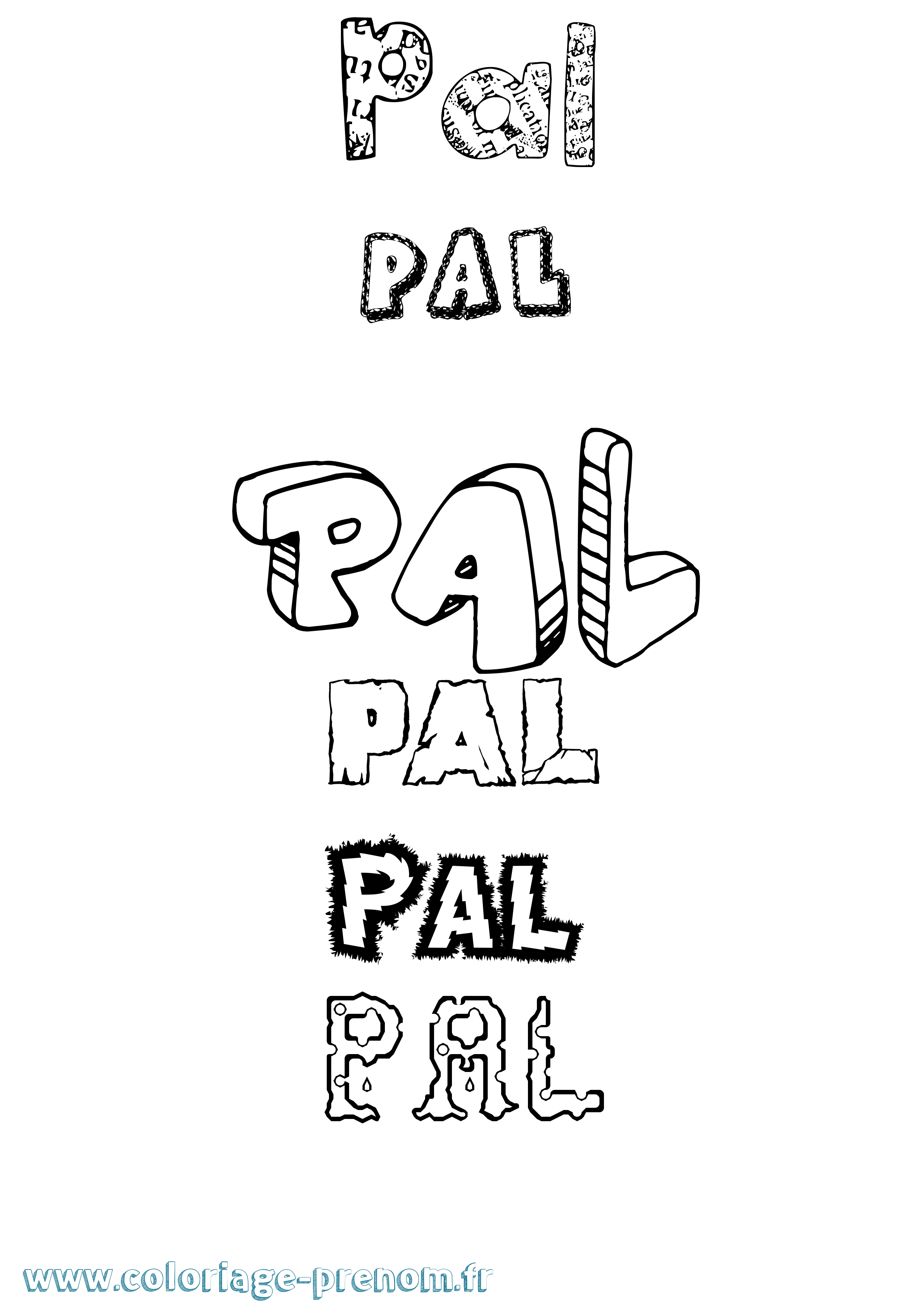 Coloriage prénom Pál Destructuré