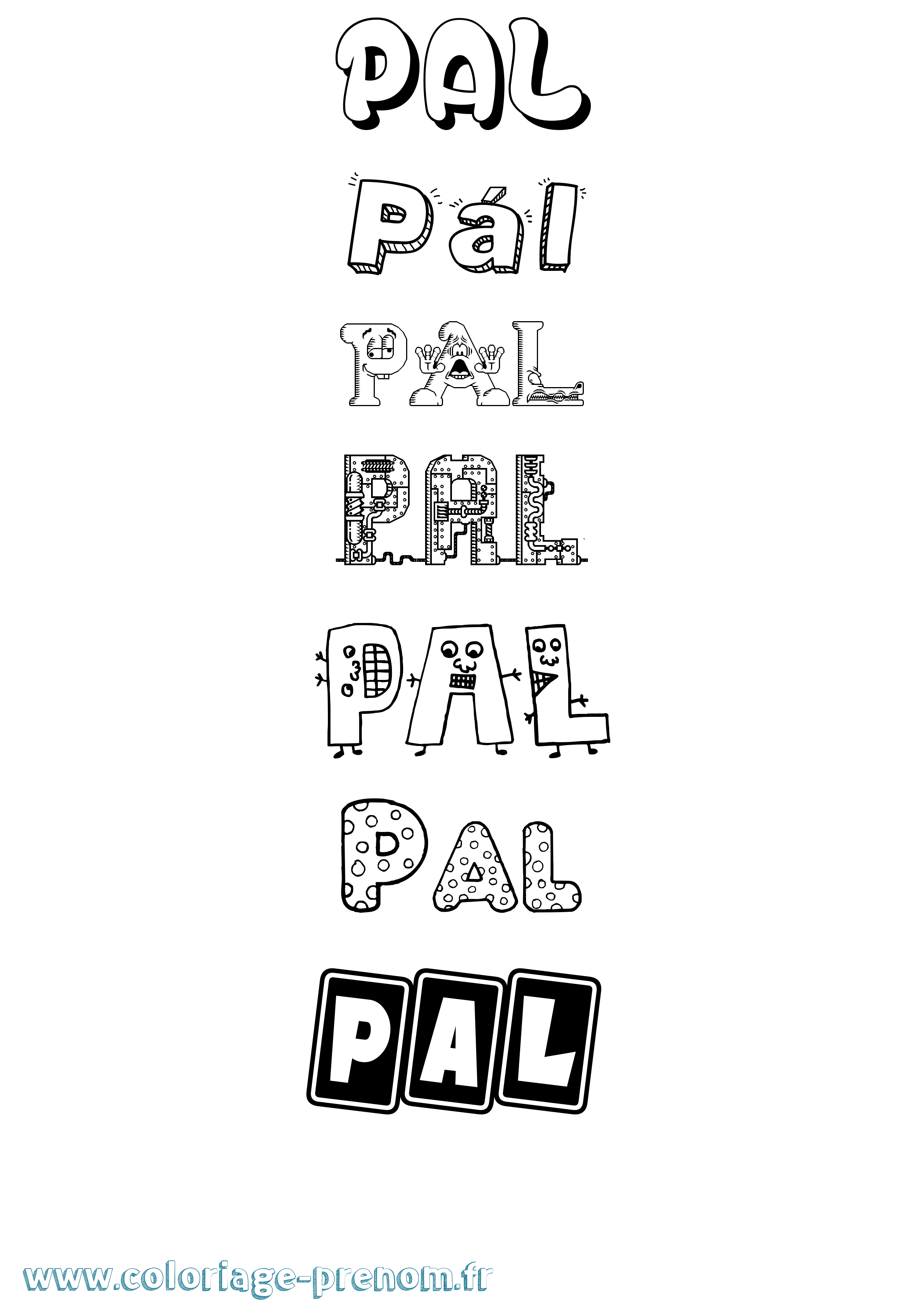 Coloriage prénom Pál Fun