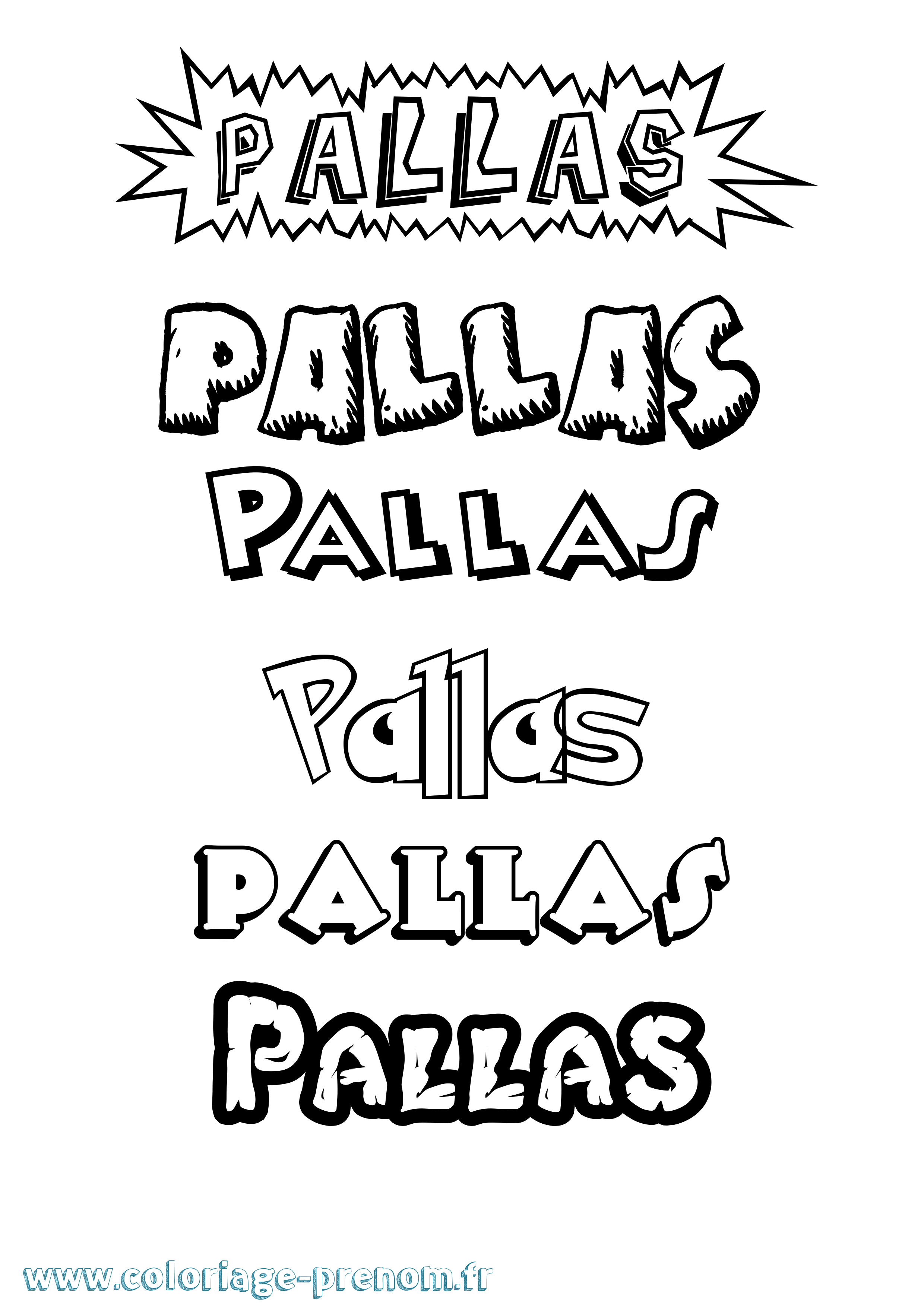 Coloriage prénom Pallas Dessin Animé