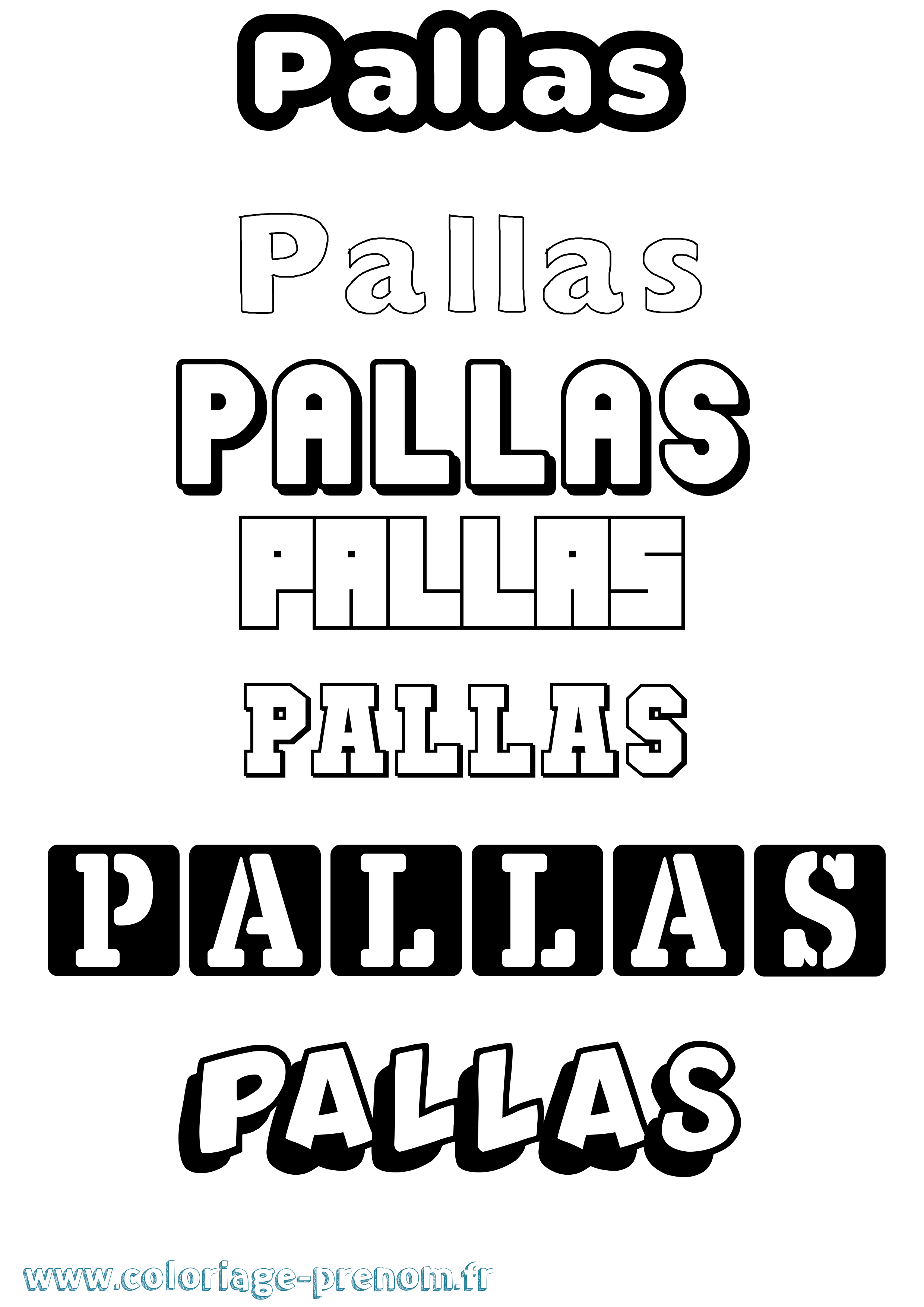 Coloriage prénom Pallas Simple