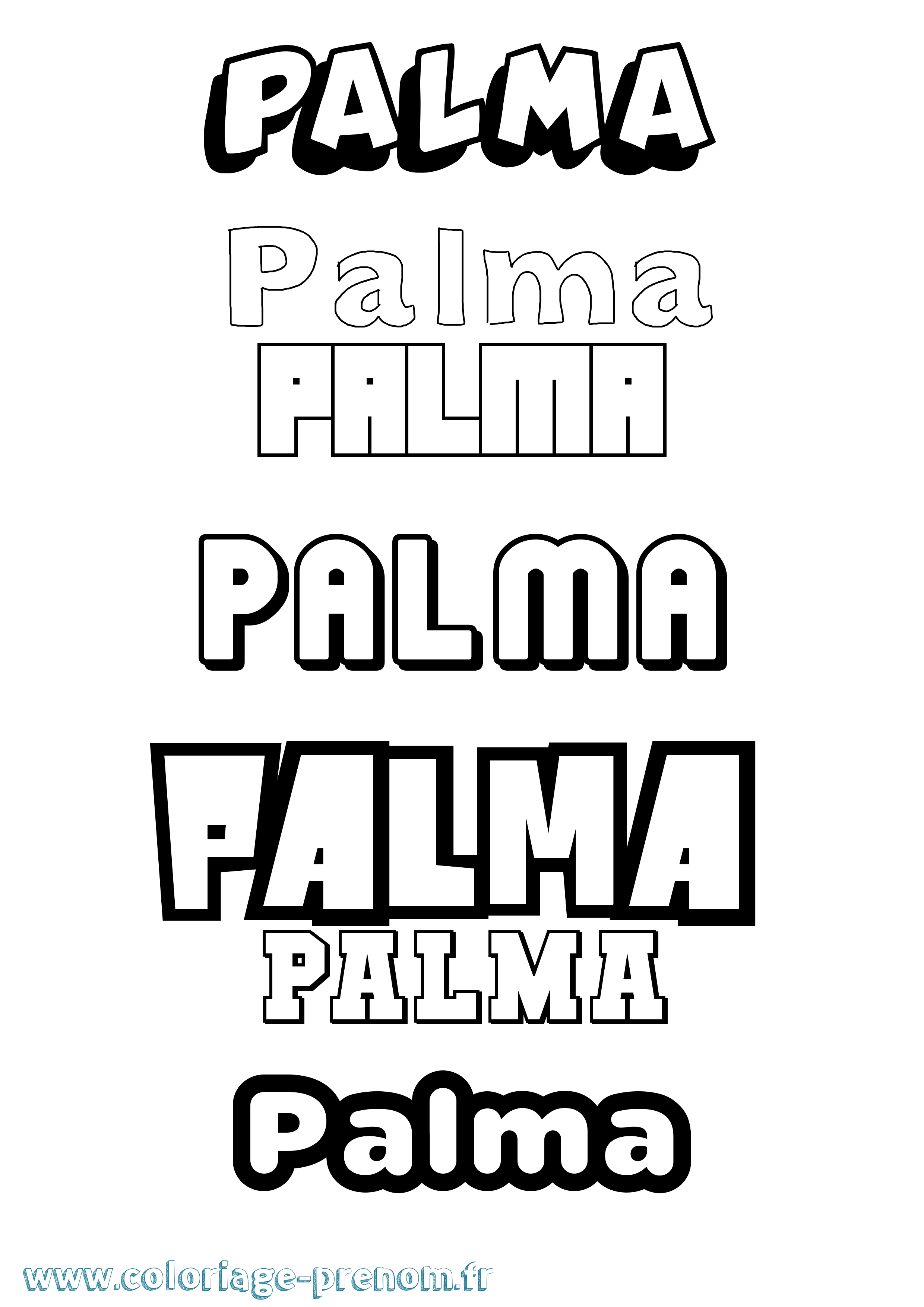 Coloriage prénom Palma Simple