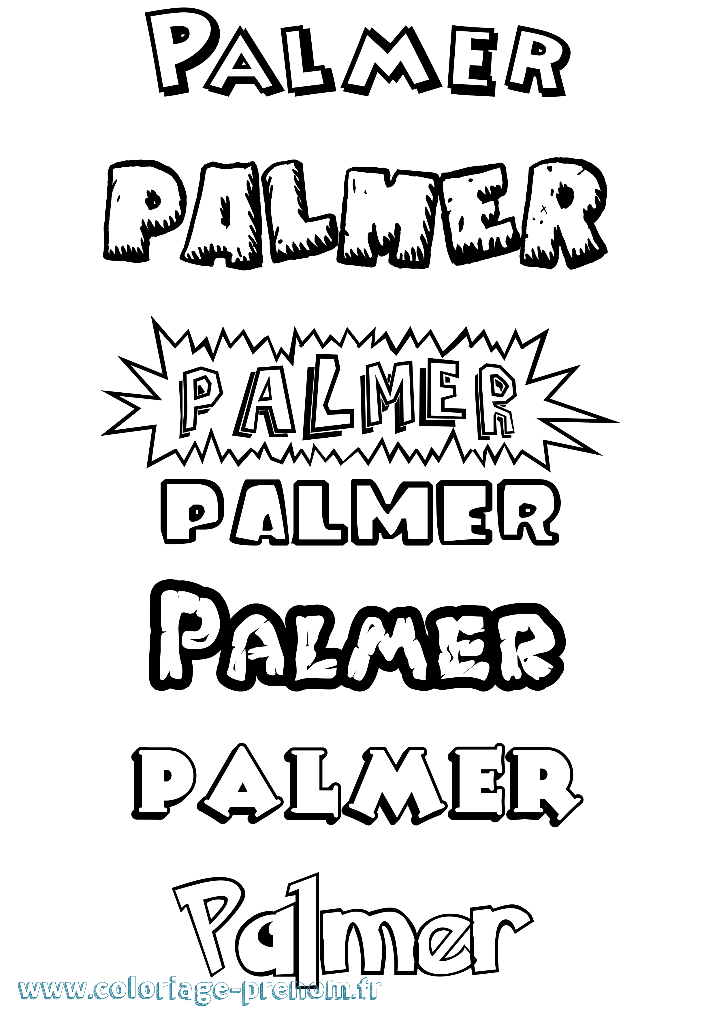 Coloriage prénom Palmer Dessin Animé