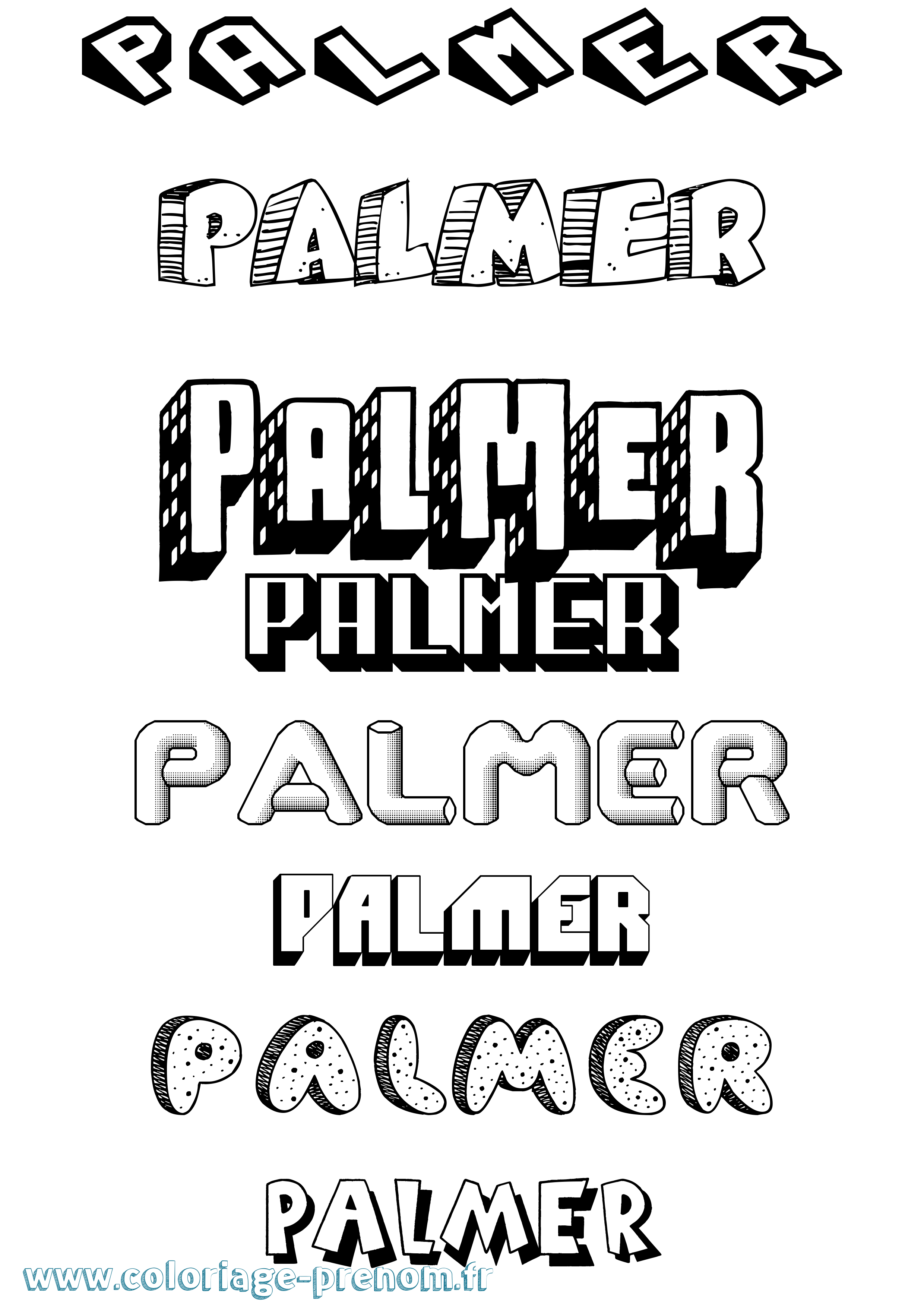 Coloriage prénom Palmer Effet 3D