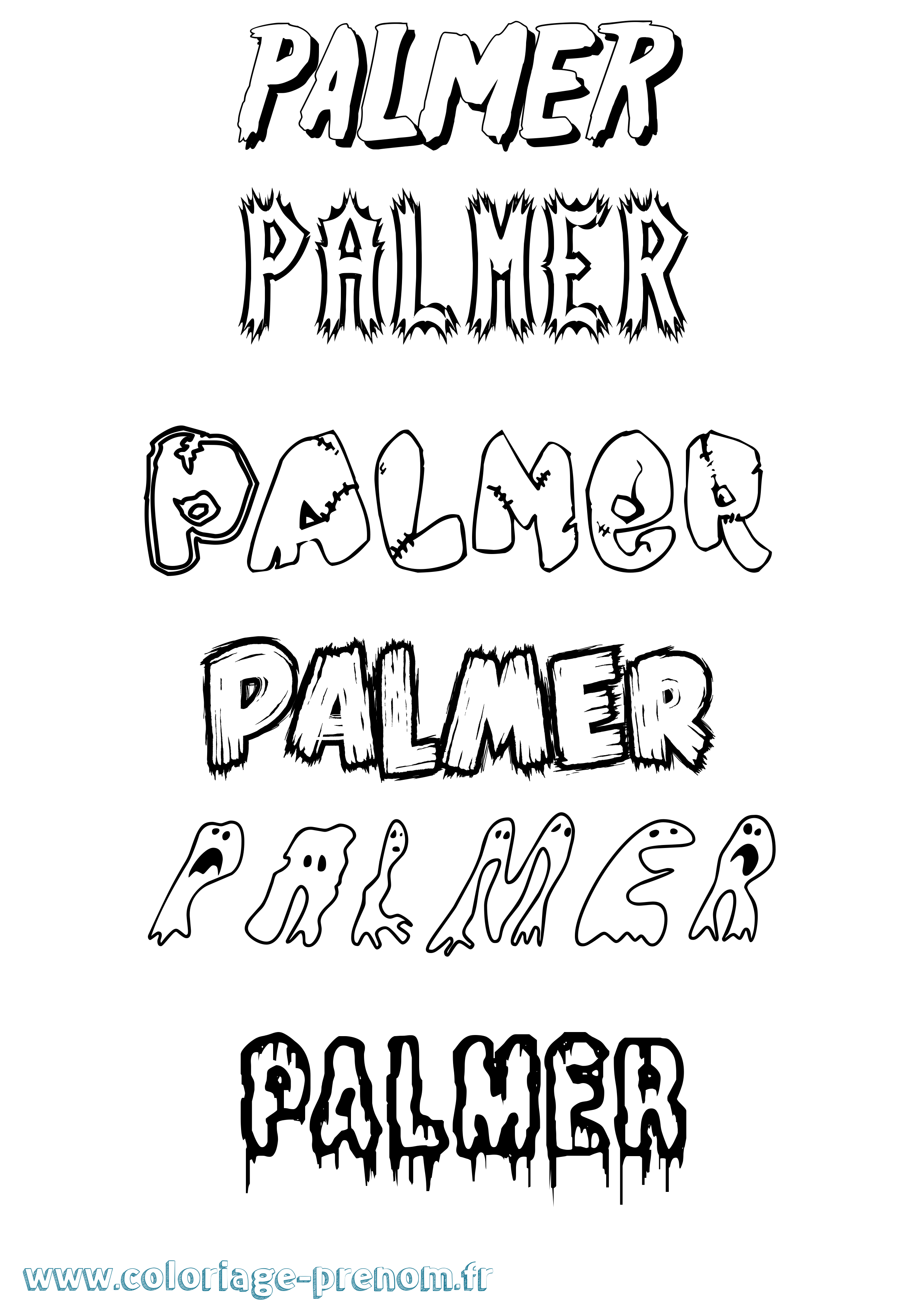 Coloriage prénom Palmer Frisson