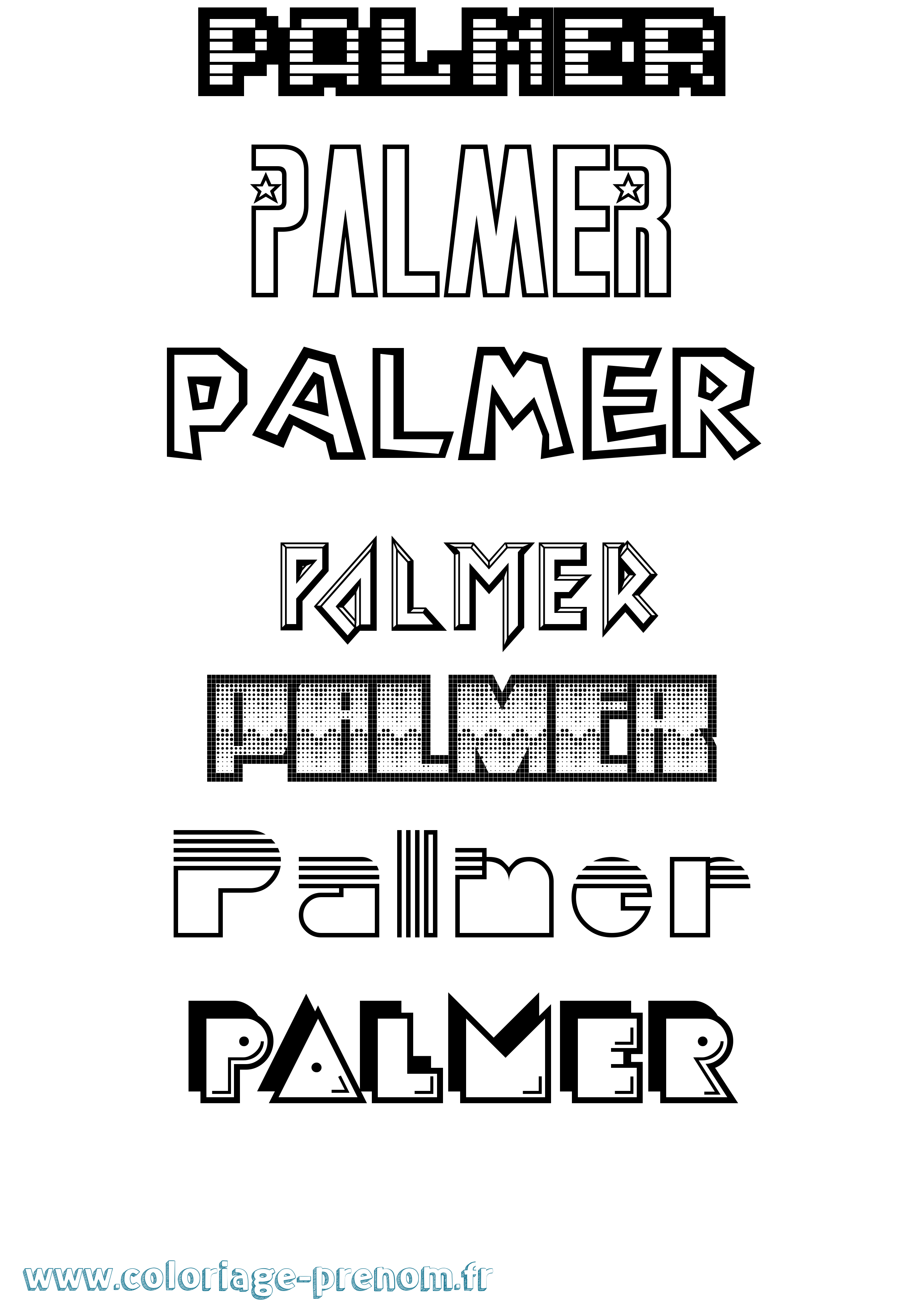 Coloriage prénom Palmer Jeux Vidéos
