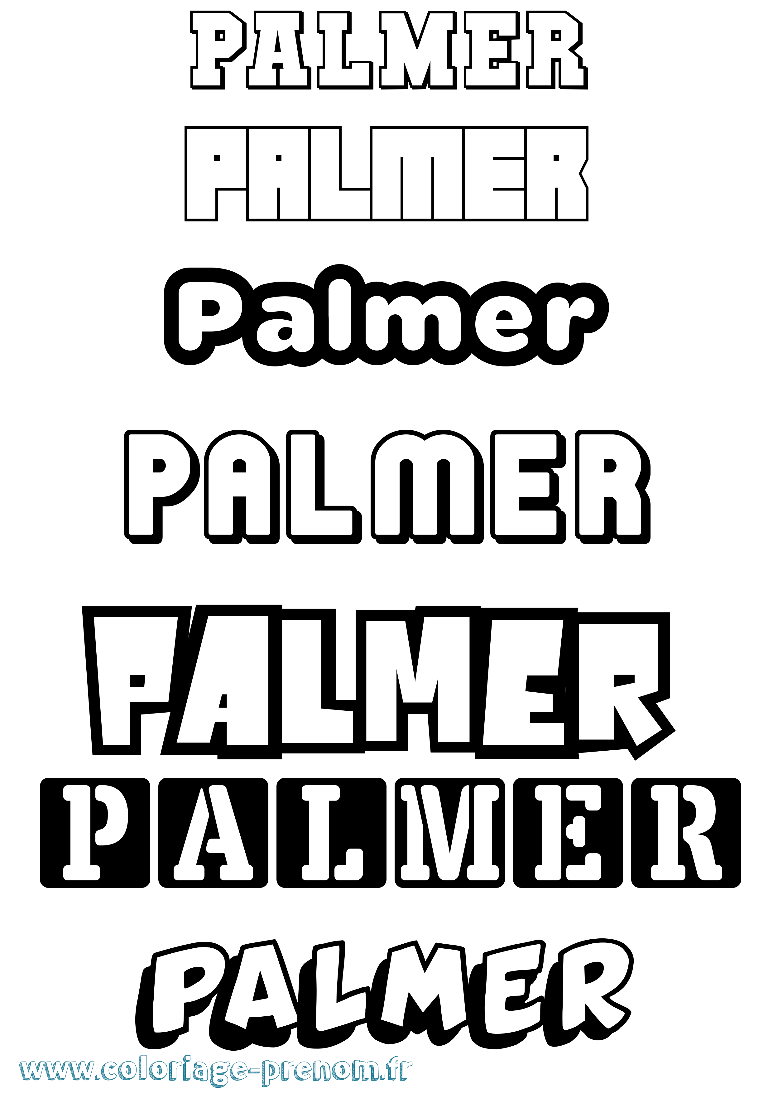 Coloriage prénom Palmer Simple