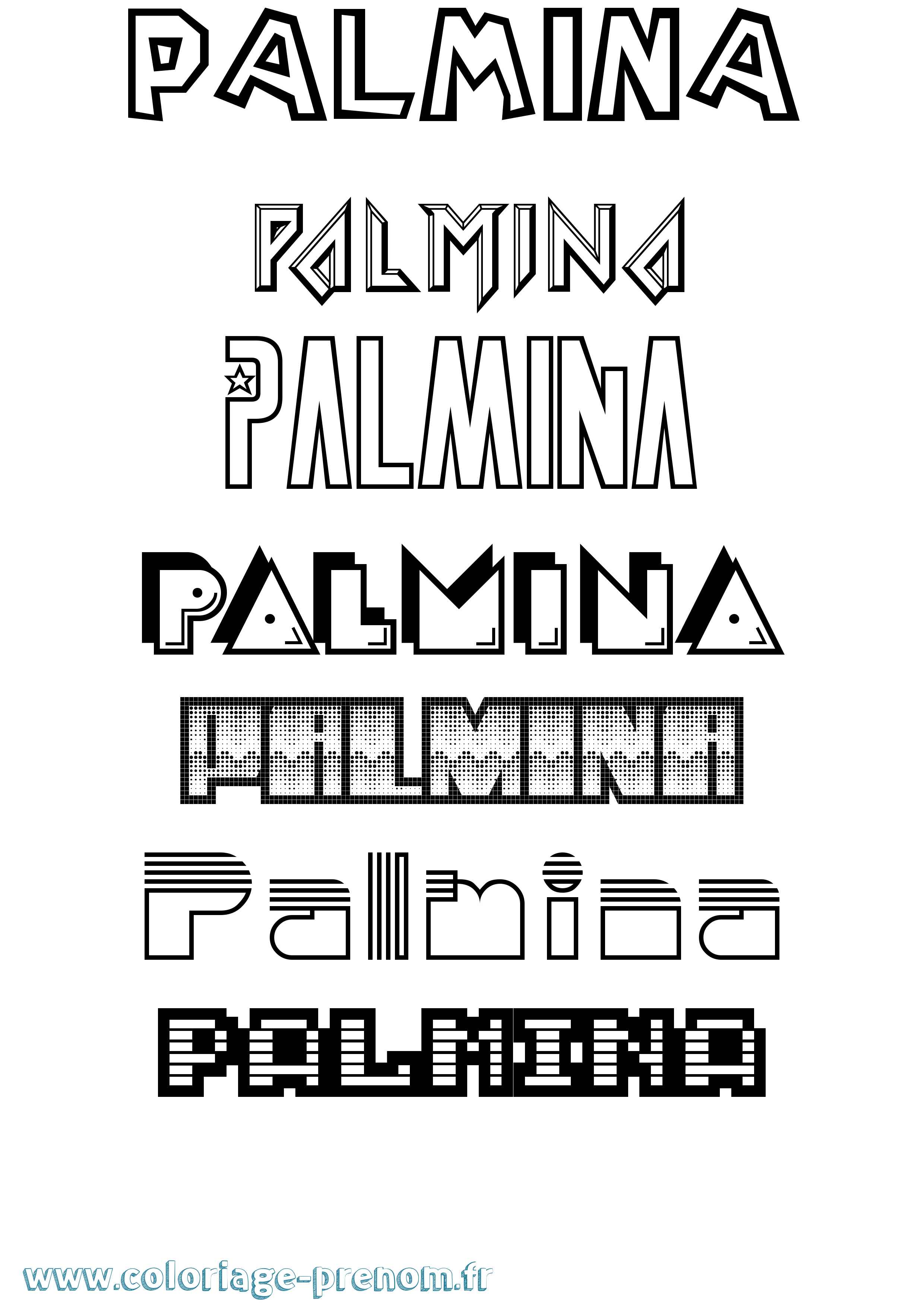 Coloriage prénom Palmina Jeux Vidéos