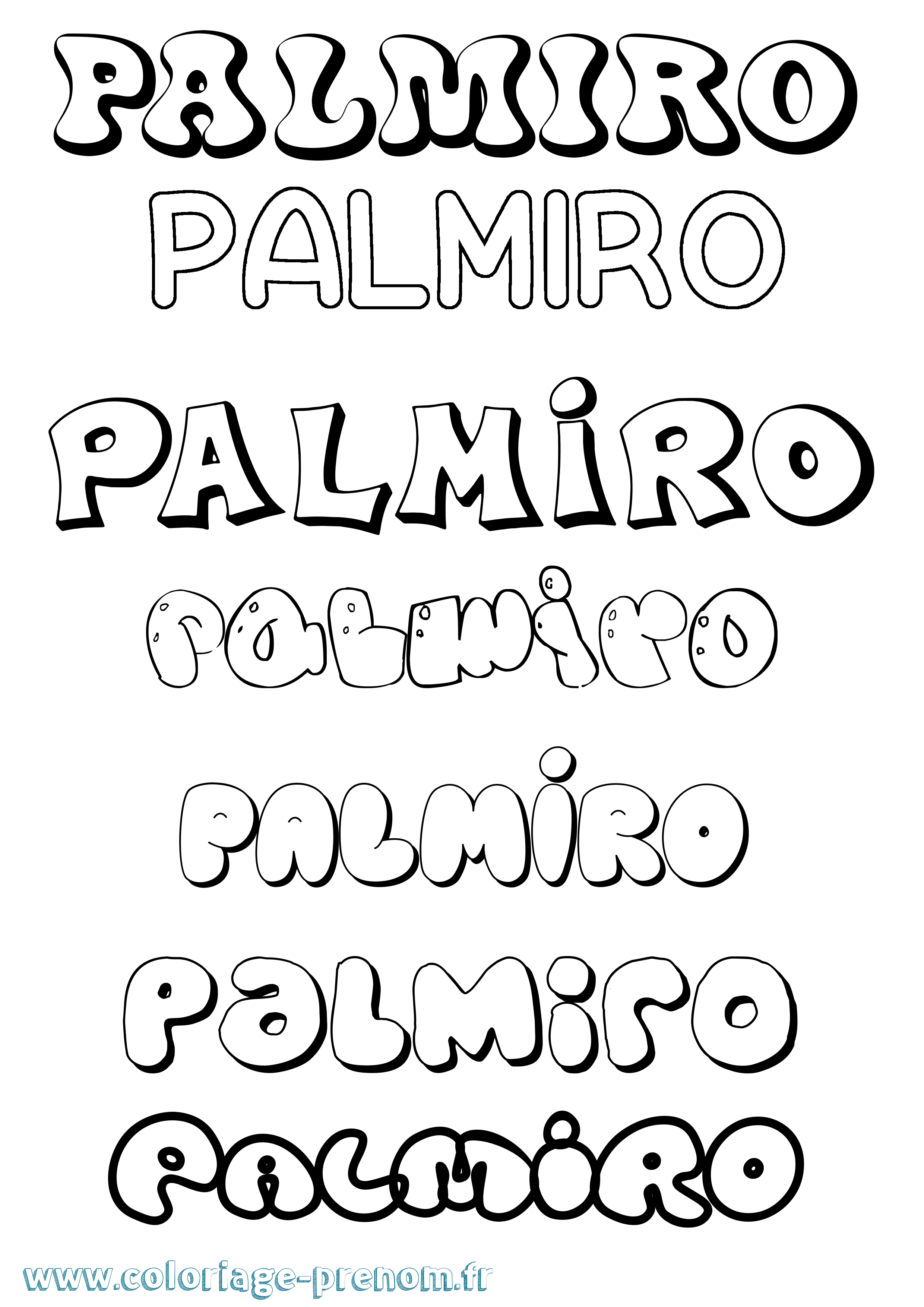 Coloriage prénom Palmiro Bubble