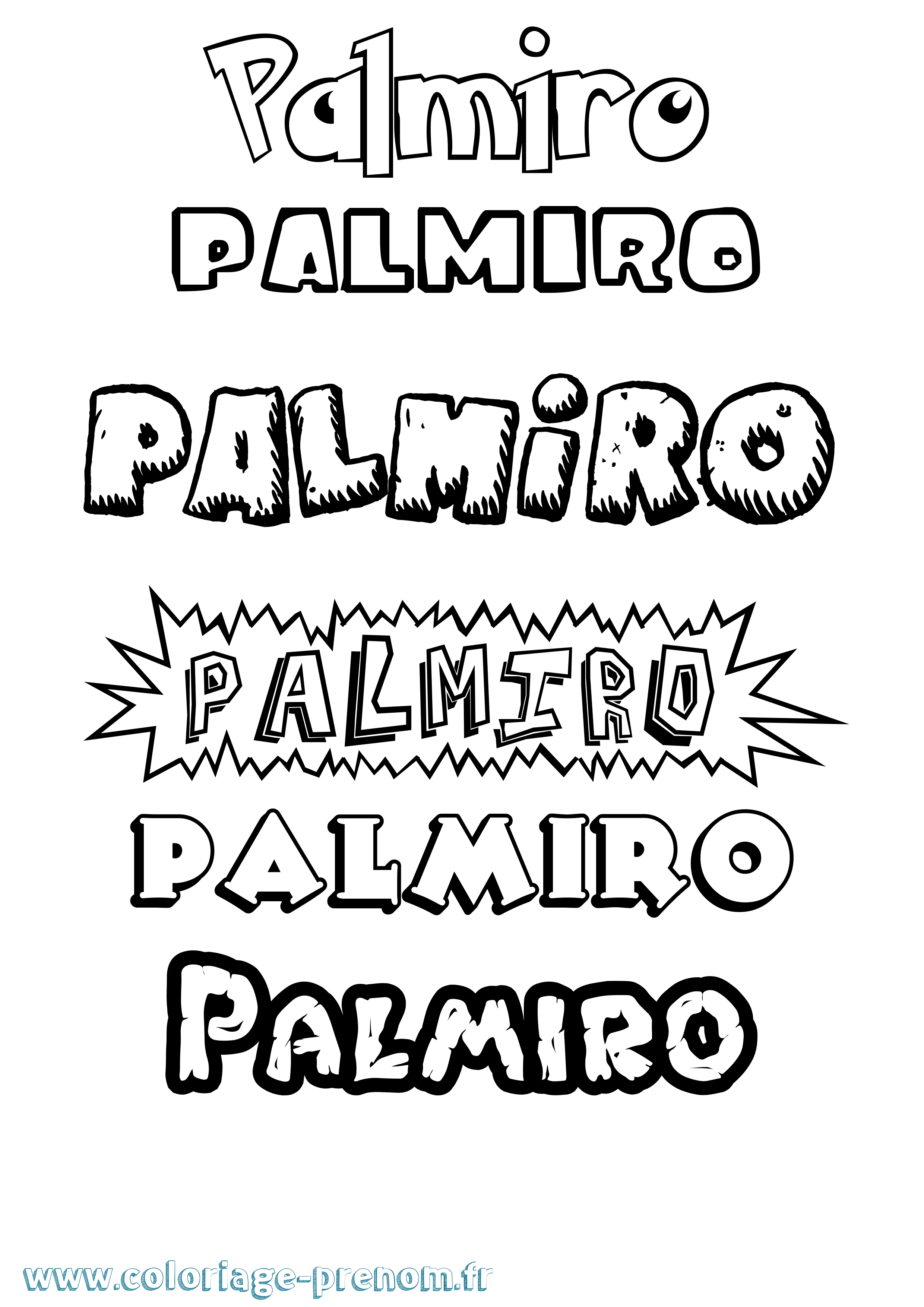 Coloriage prénom Palmiro Dessin Animé