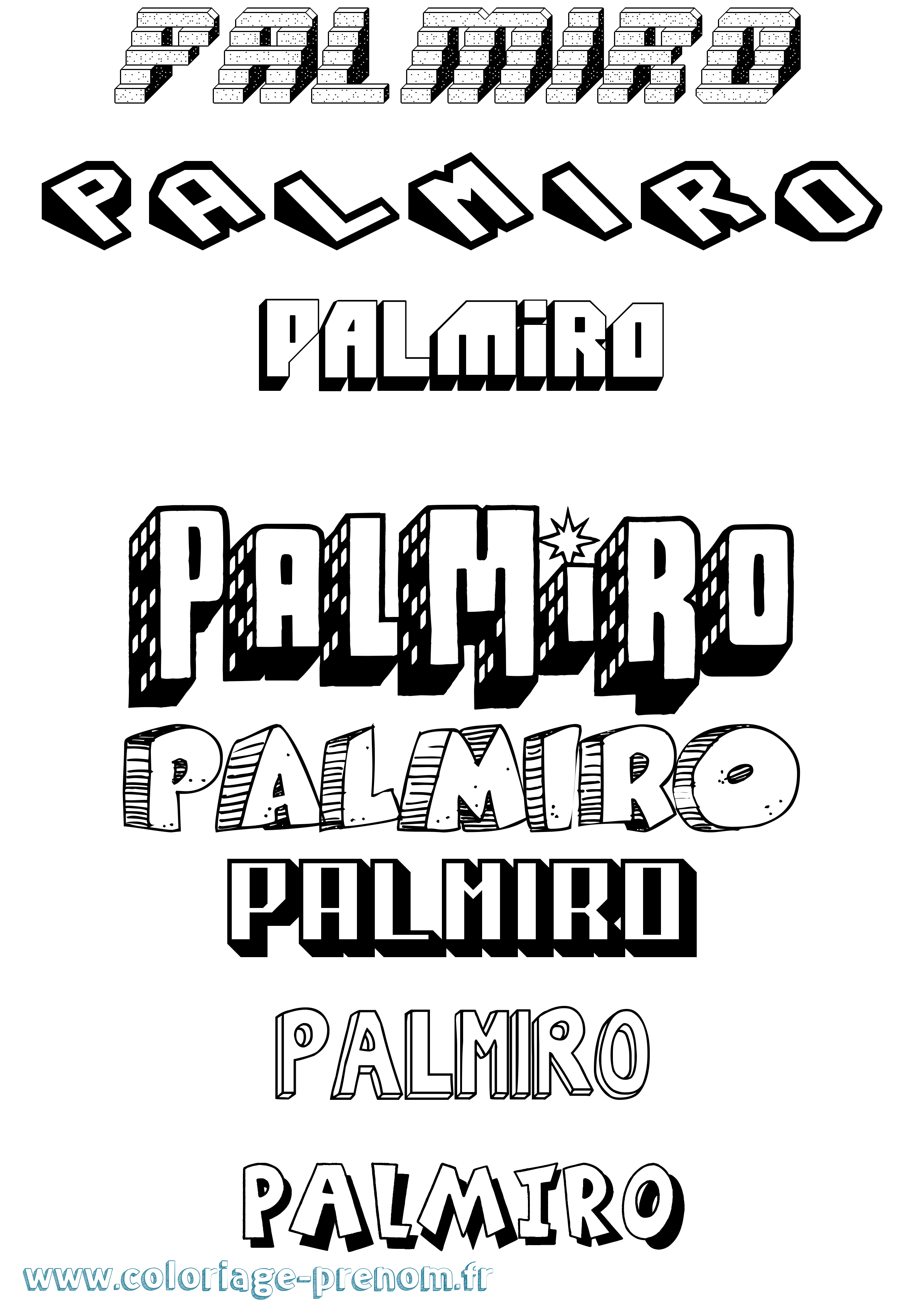 Coloriage prénom Palmiro Effet 3D