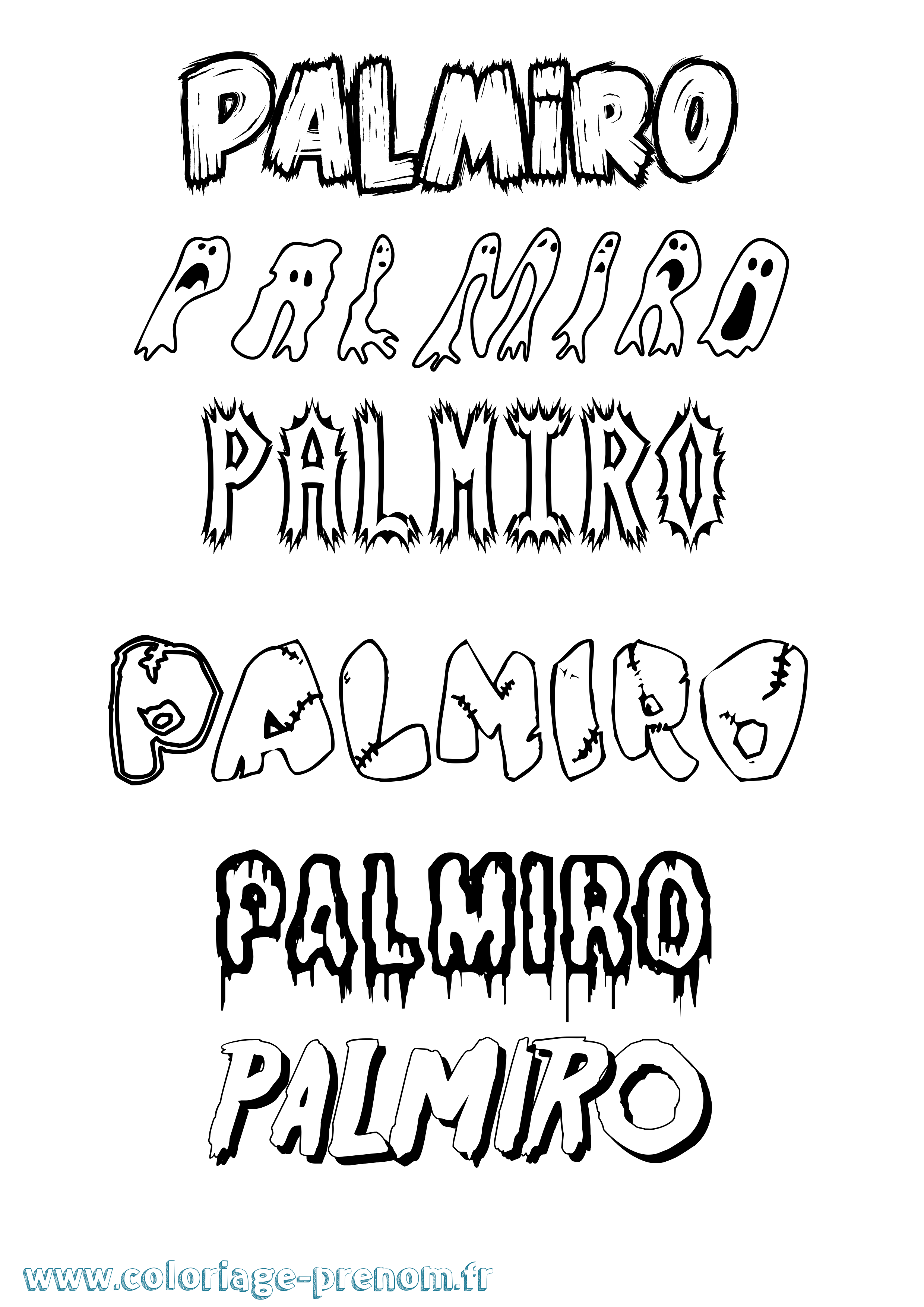 Coloriage prénom Palmiro Frisson