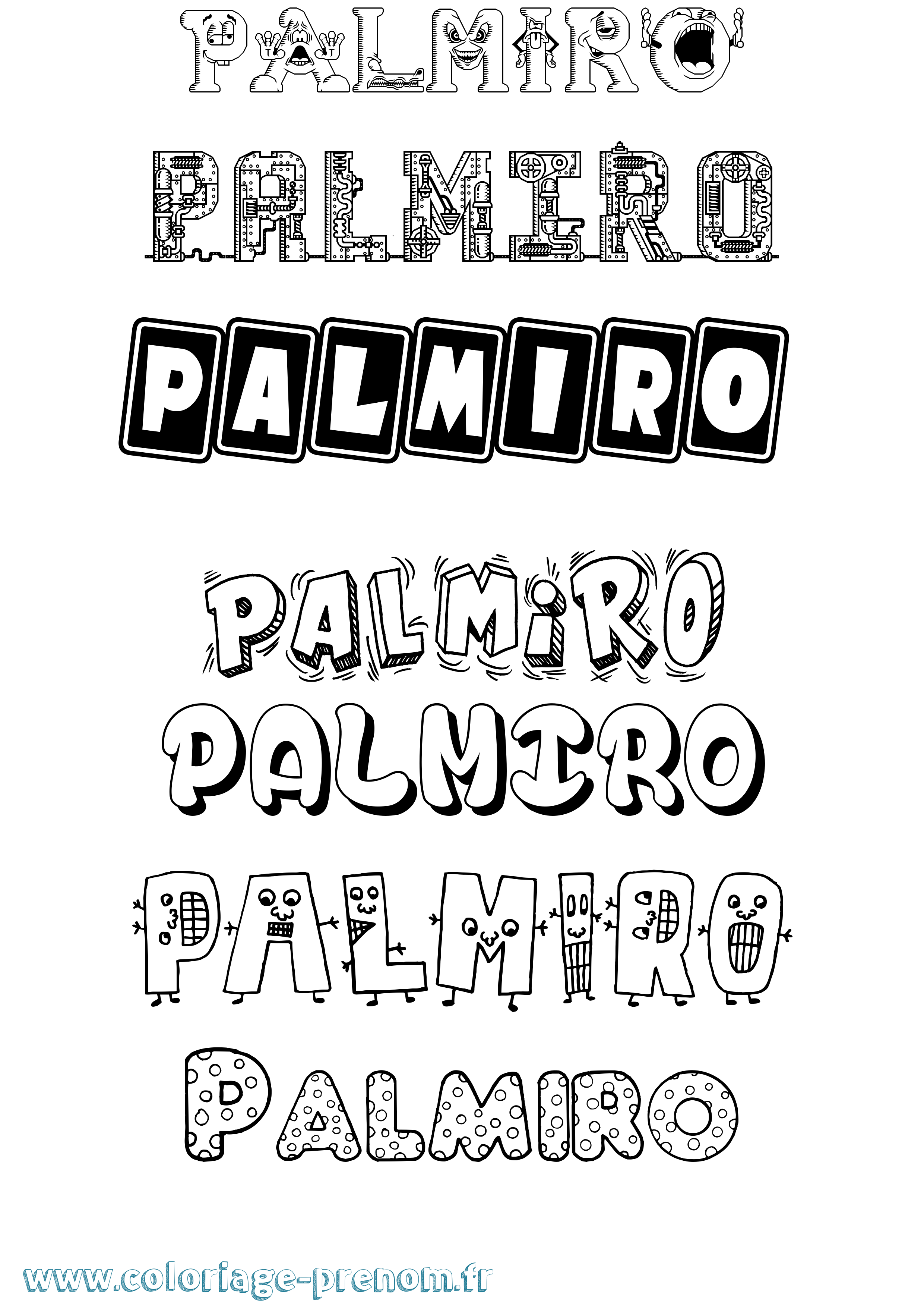 Coloriage prénom Palmiro Fun