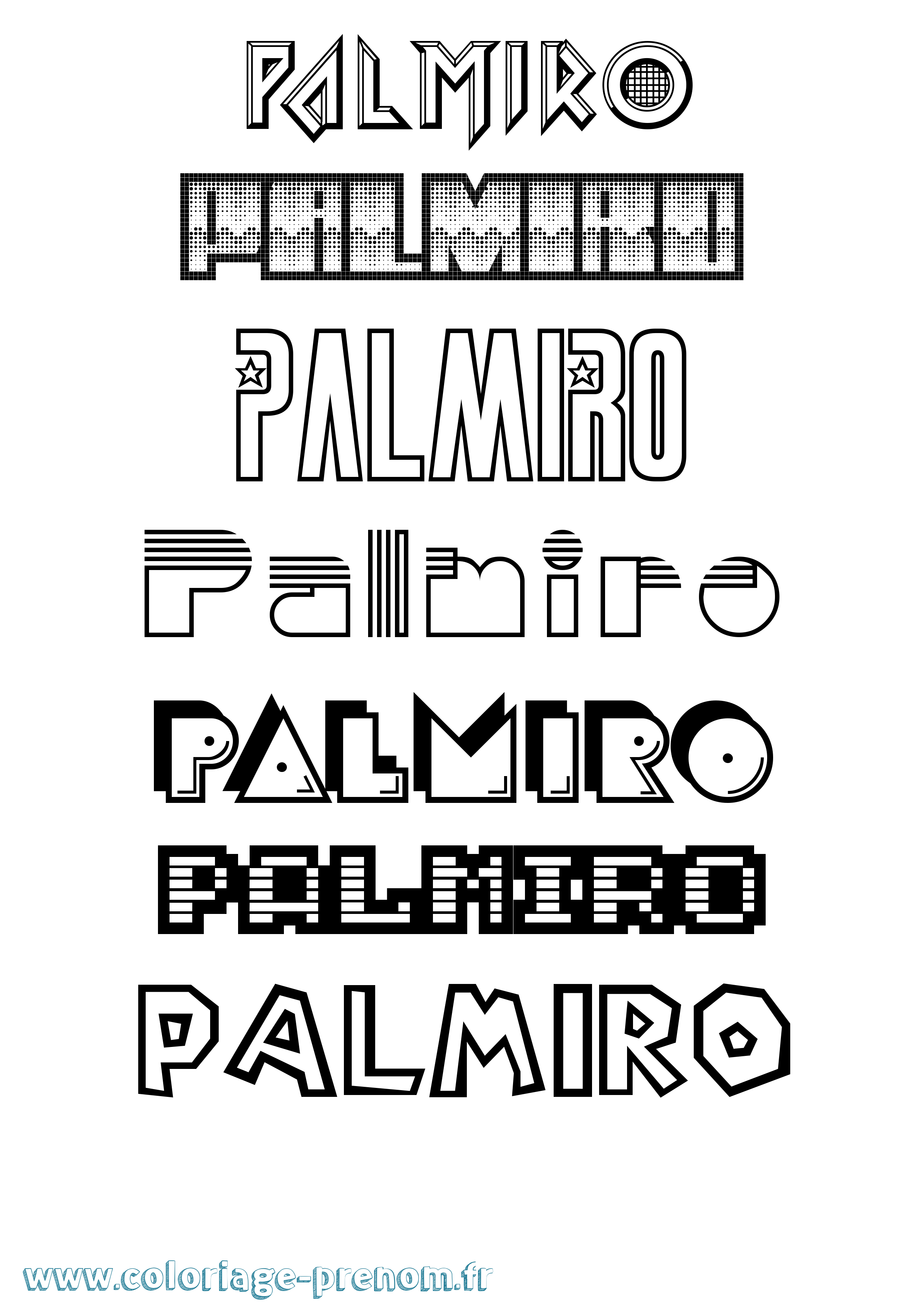 Coloriage prénom Palmiro Jeux Vidéos