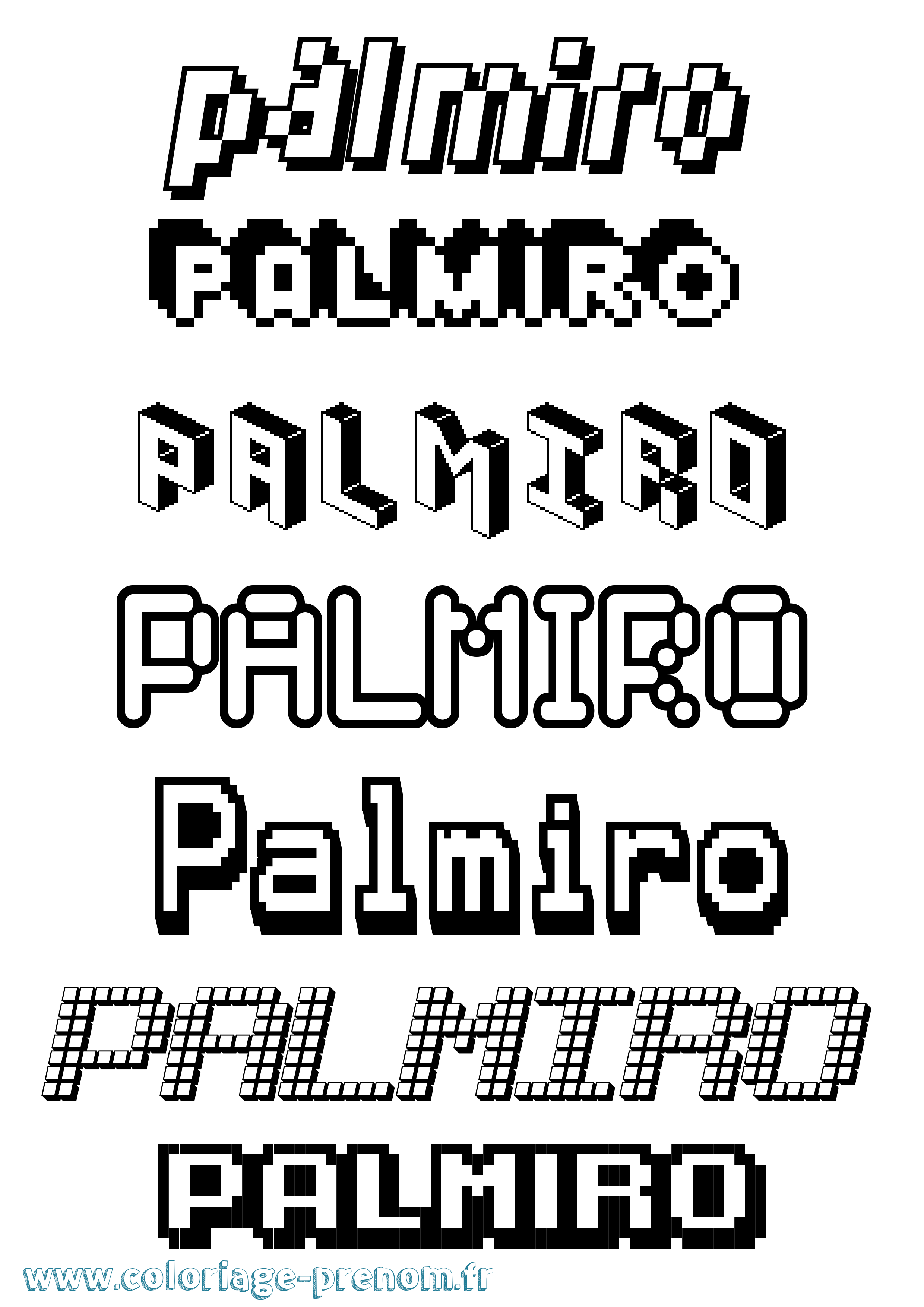 Coloriage prénom Palmiro Pixel