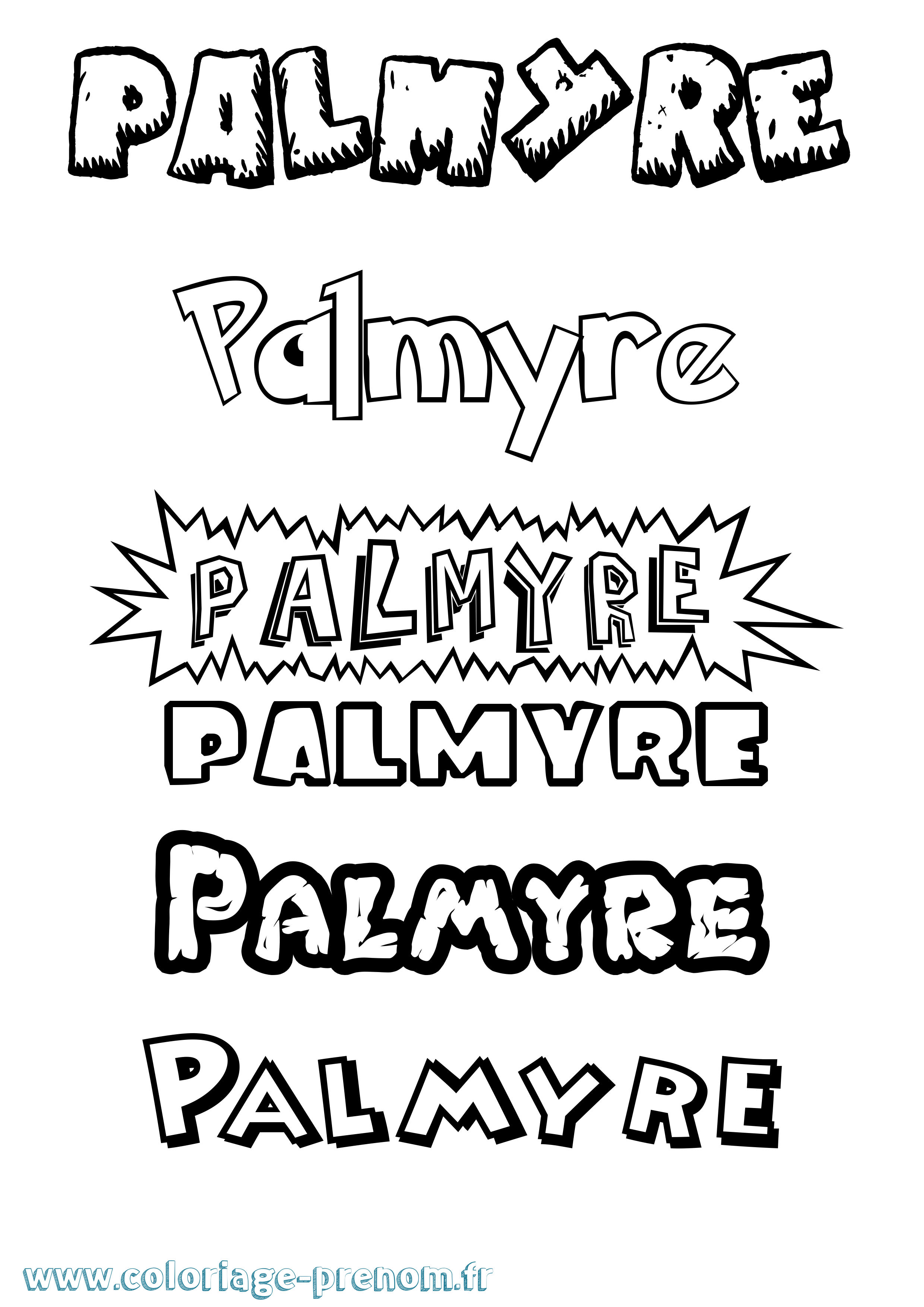 Coloriage Palmyre Dessin Animé Coloriage prénom Palmyre Dessin Animé