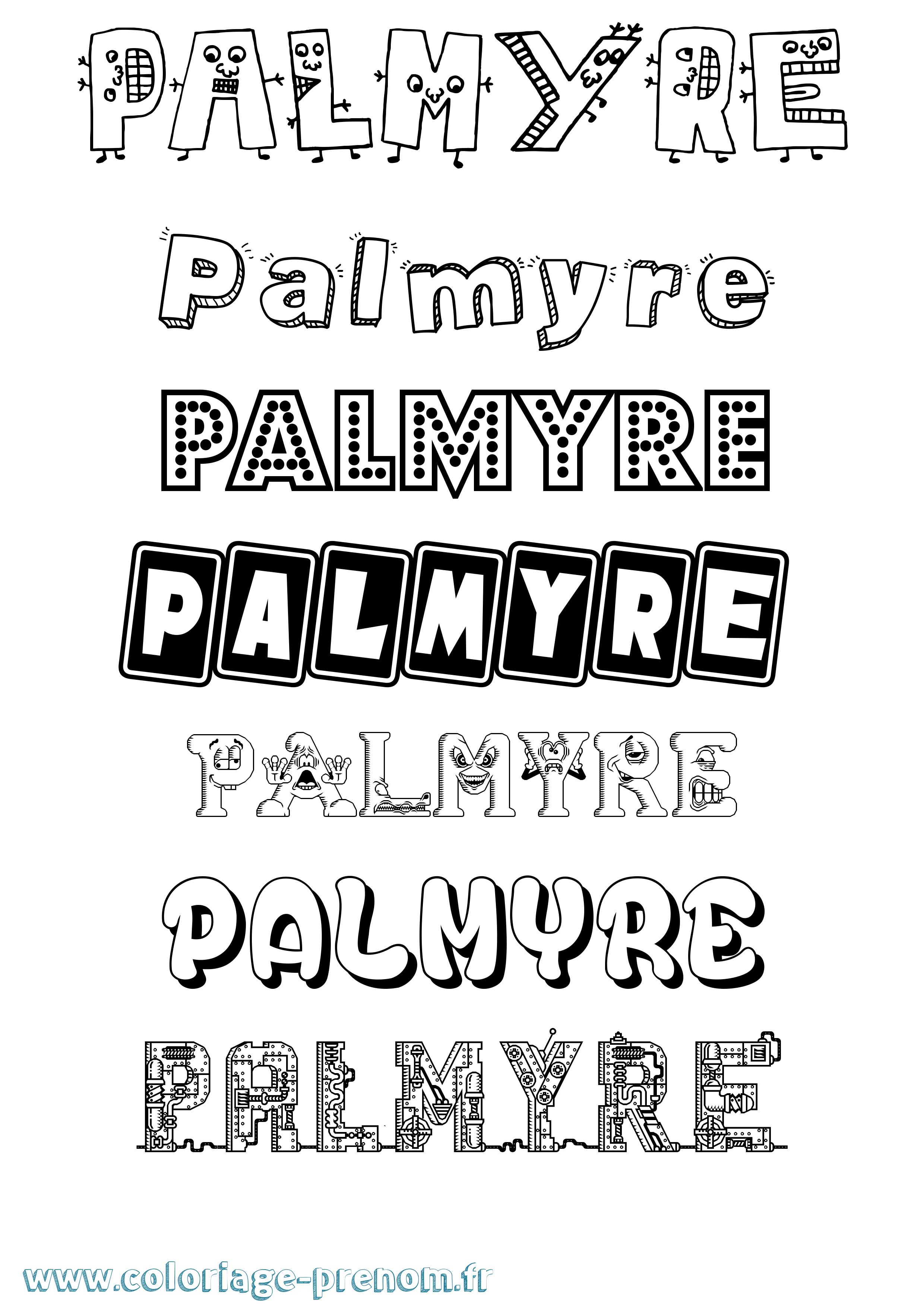 Coloriage Palmyre Fun Coloriage prénom Palmyre Fun