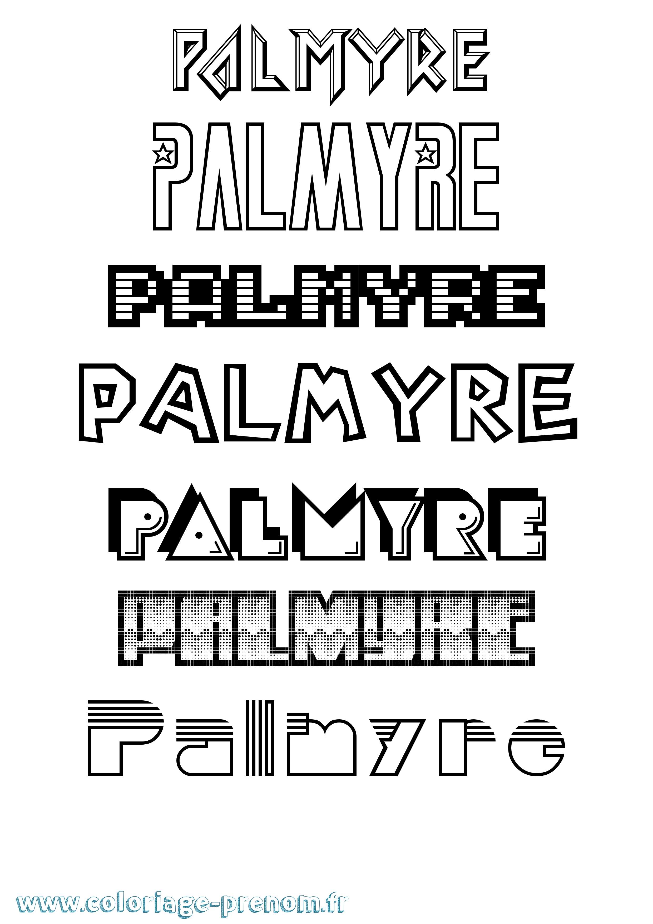 Coloriage Palmyre Jeux Vidéos Coloriage prénom Palmyre Jeux Vidéos