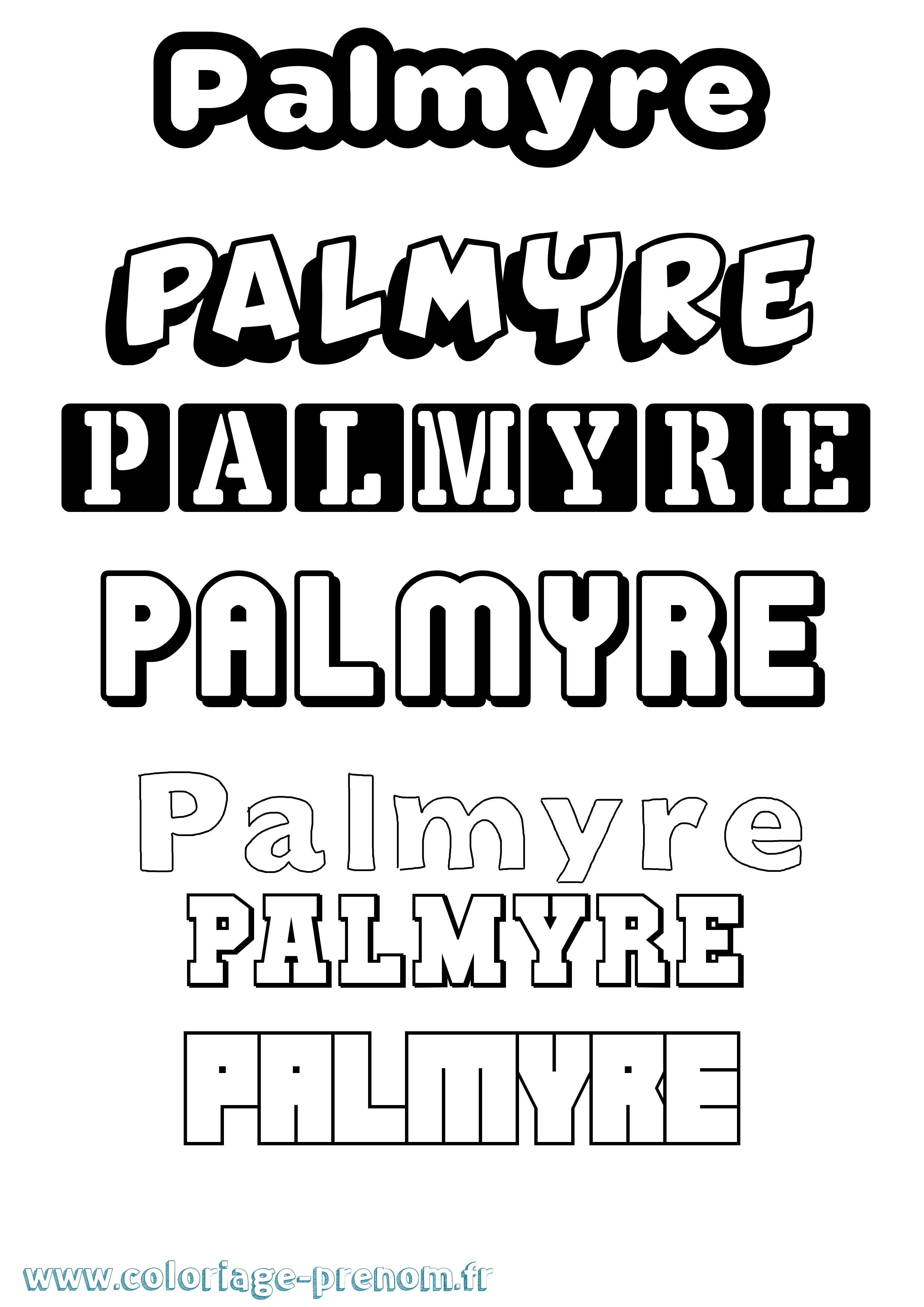 Coloriage Palmyre Simple Coloriage prénom Palmyre Simple