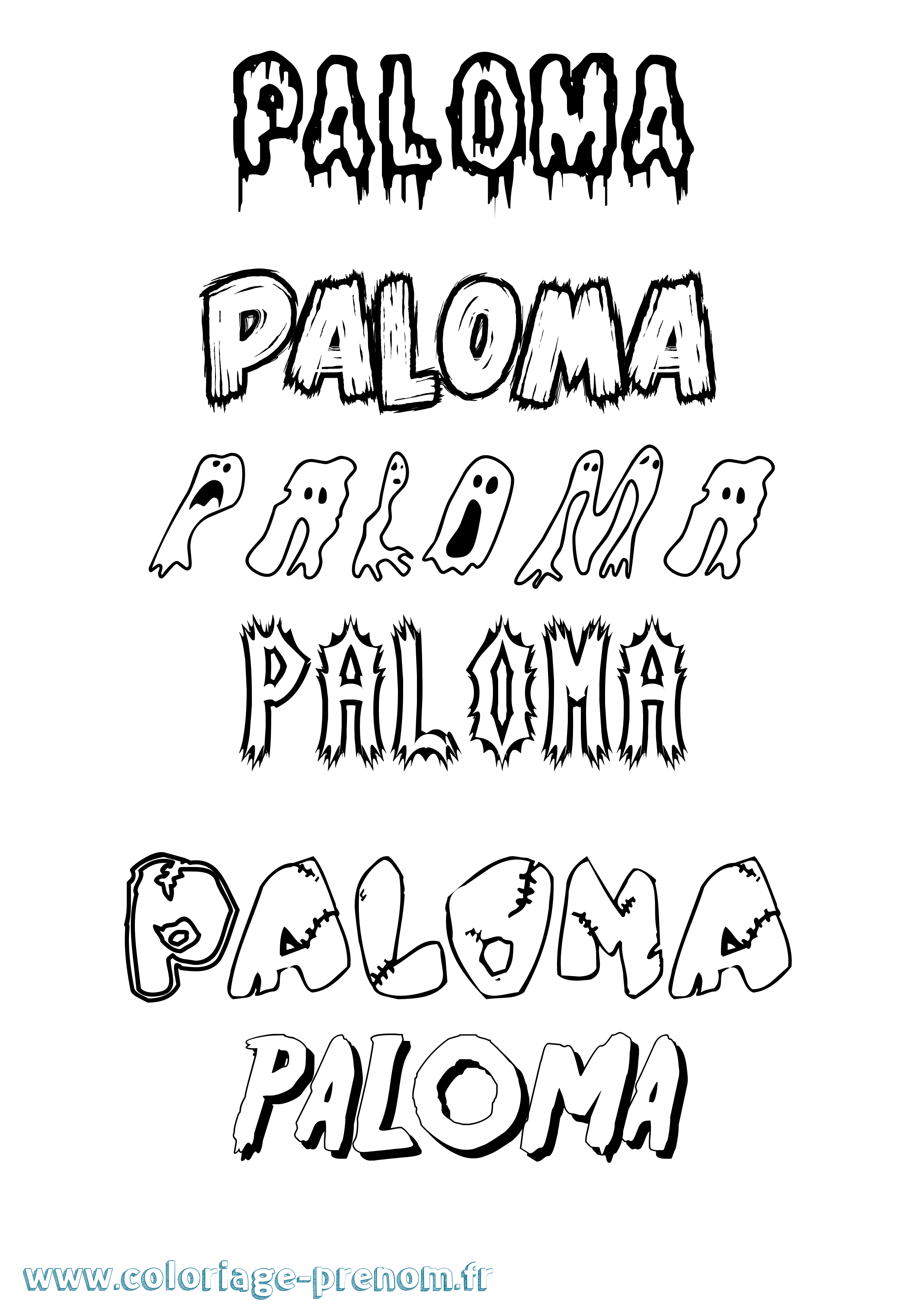 Coloriage prénom Paloma Frisson