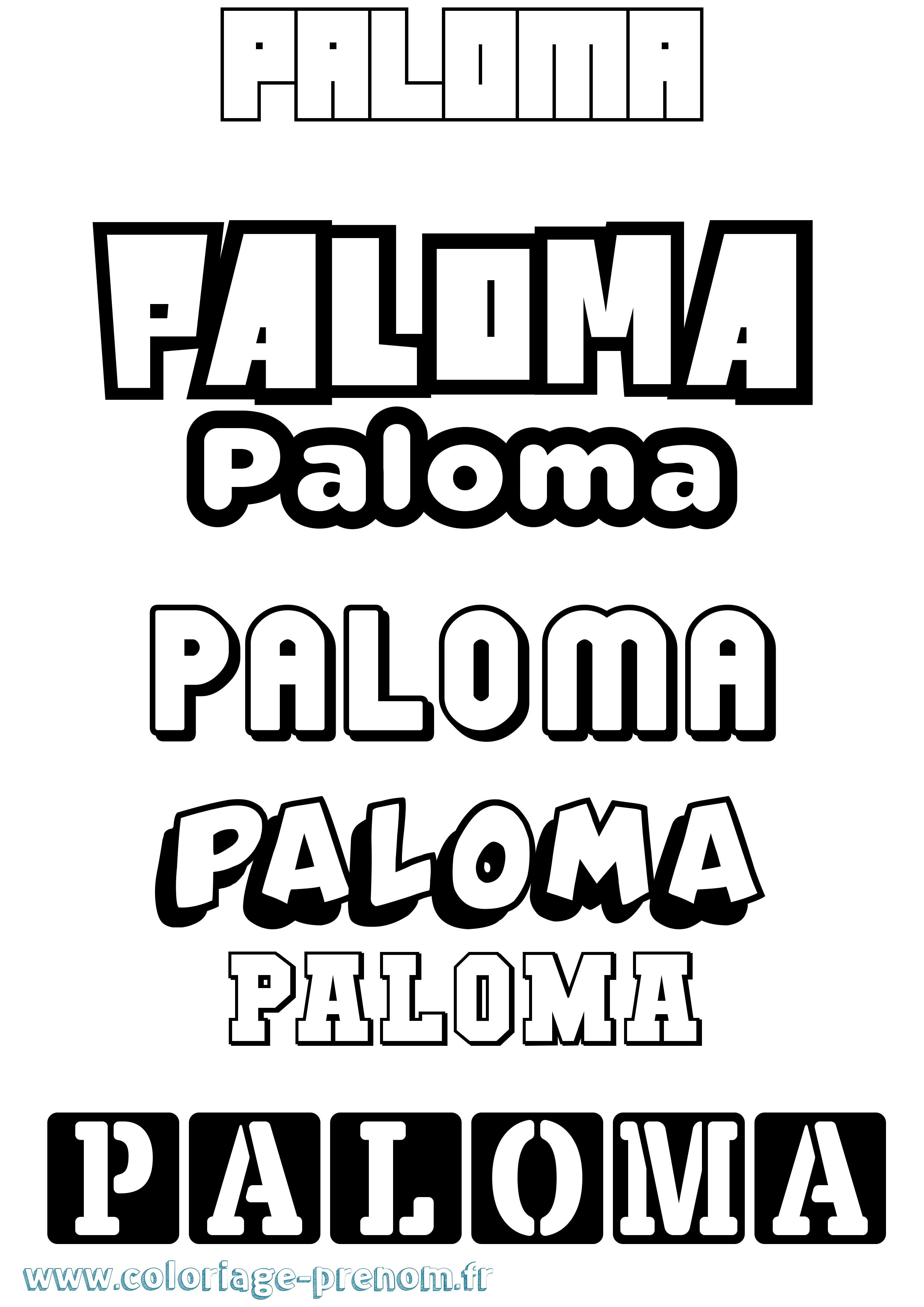 Coloriage prénom Paloma Simple