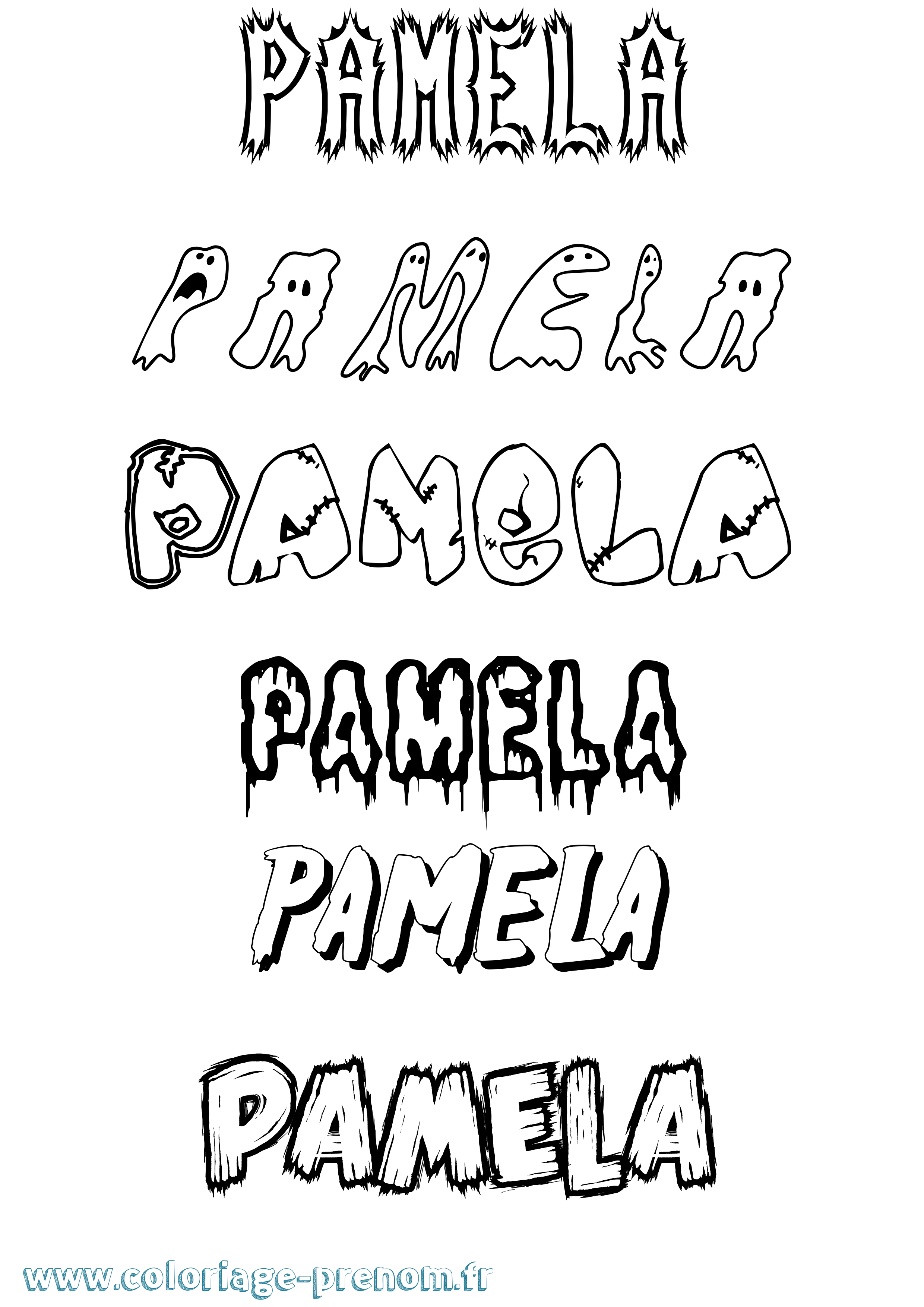 Coloriage Pamela Frisson Coloriage prénom Pamela Frisson
