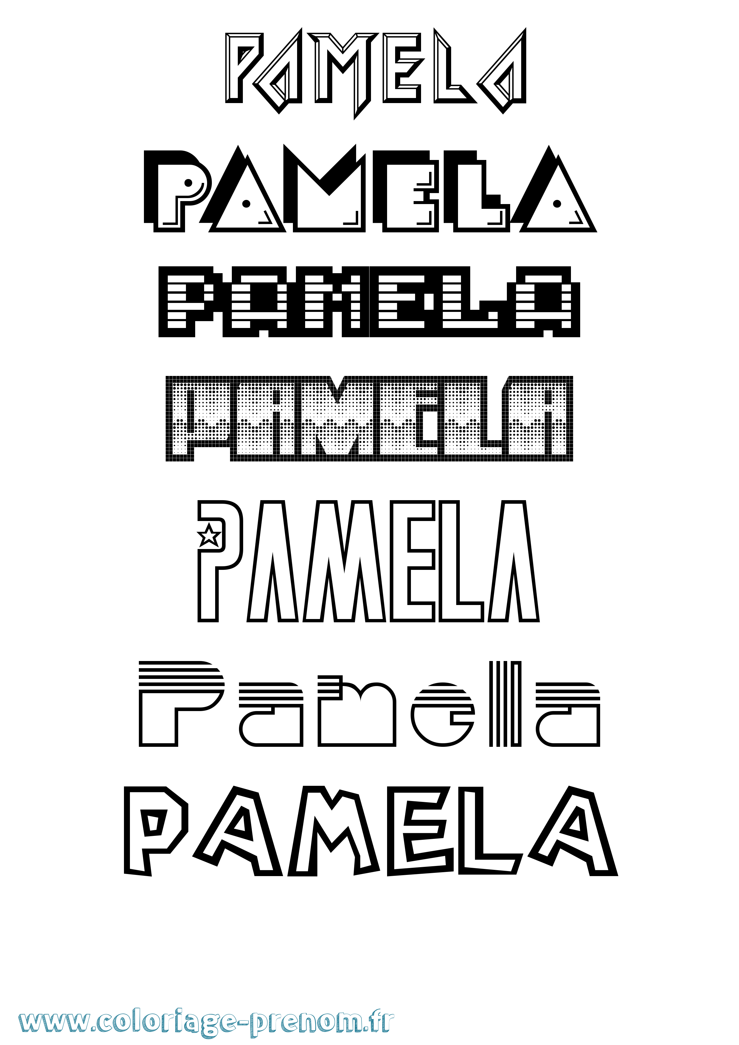 Coloriage Pamela Jeux Vidéos Coloriage prénom Pamela Jeux Vidéos