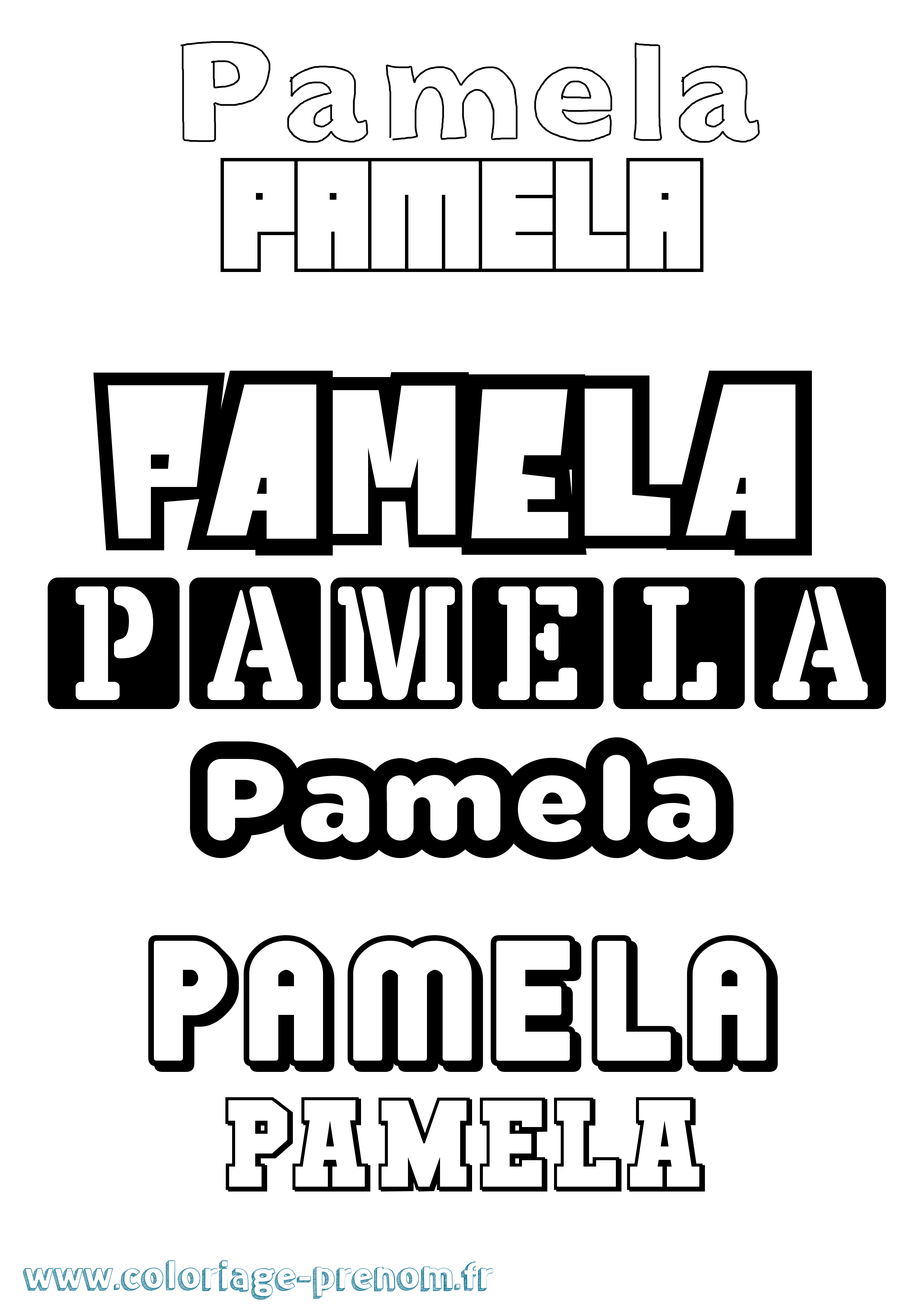 Coloriage Pamela Simple Coloriage prénom Pamela Simple