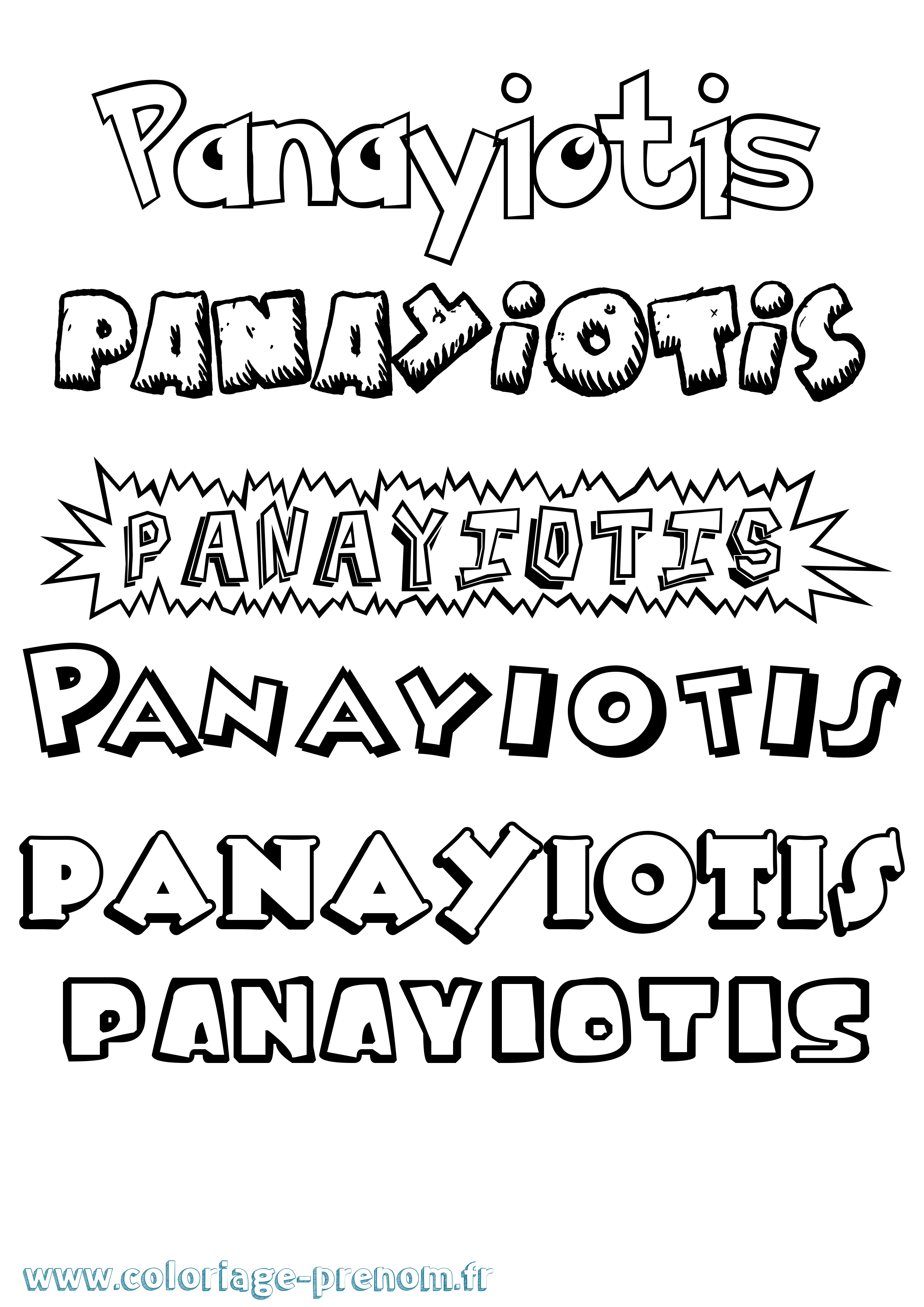 Coloriage prénom Panayiotis Dessin Animé