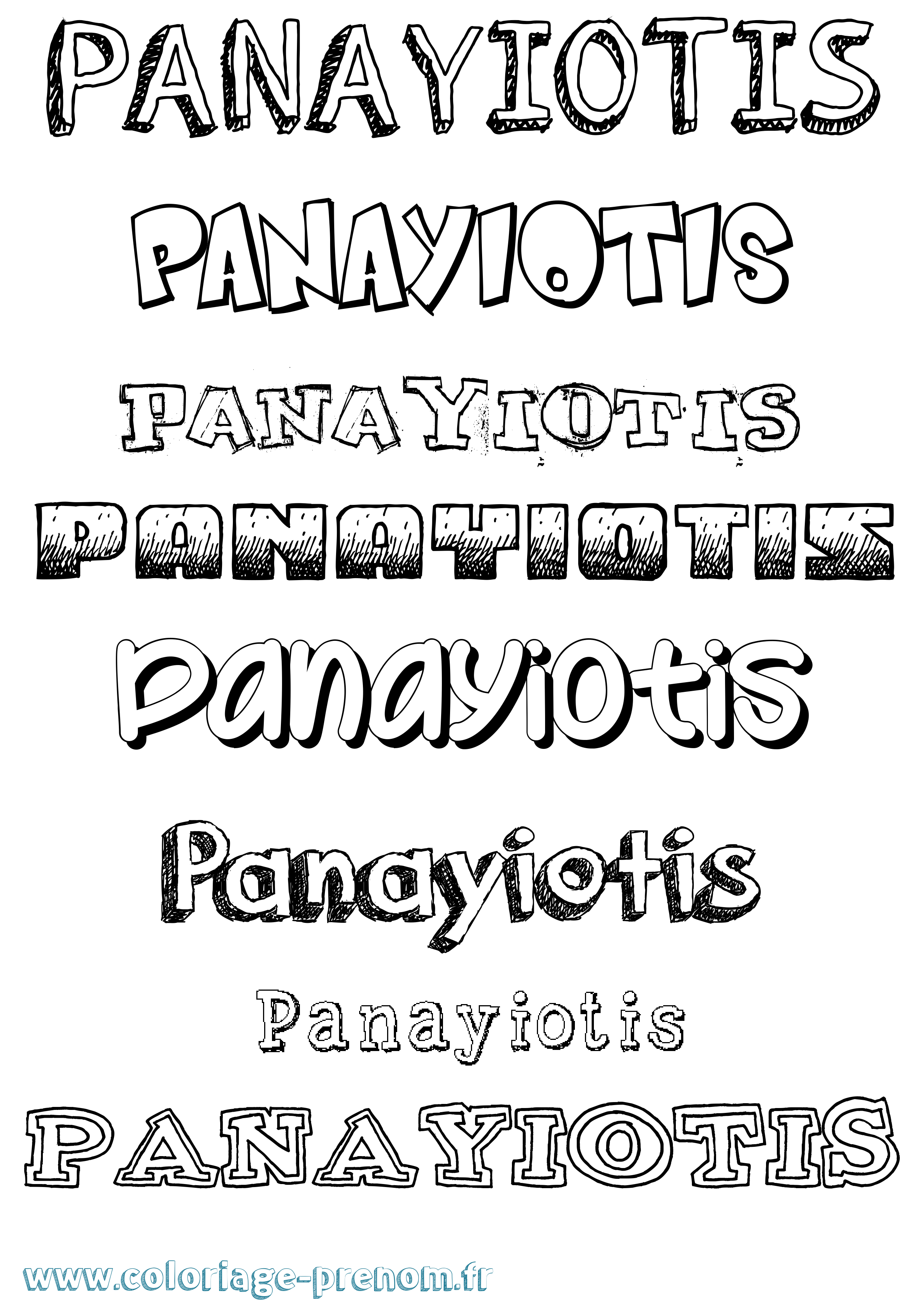 Coloriage prénom Panayiotis Dessiné