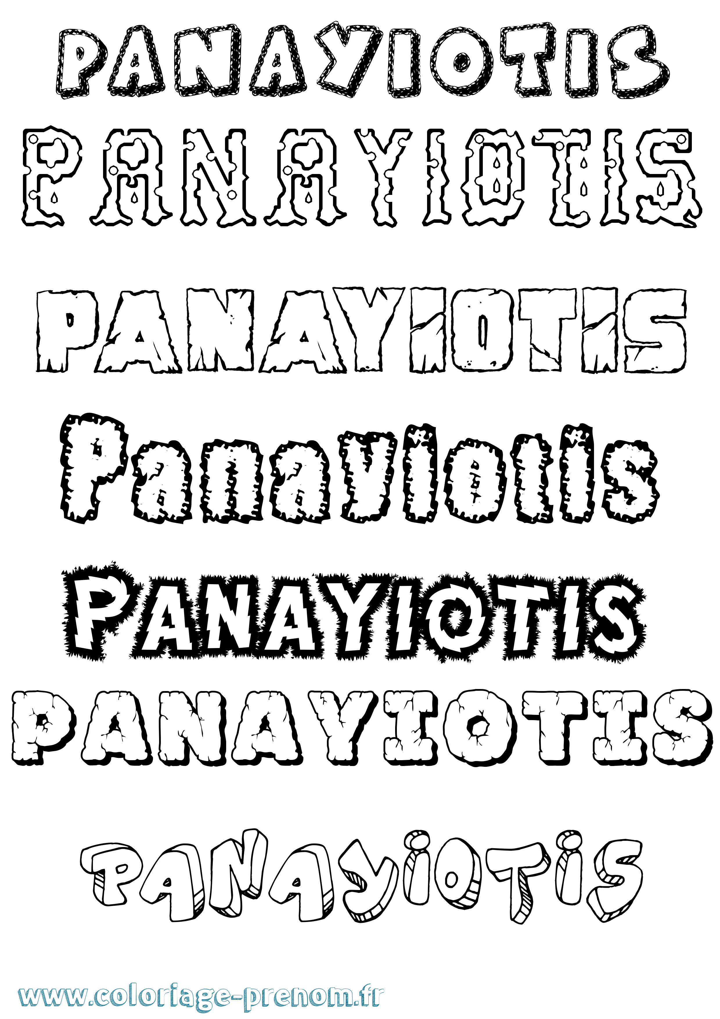 Coloriage prénom Panayiotis Destructuré