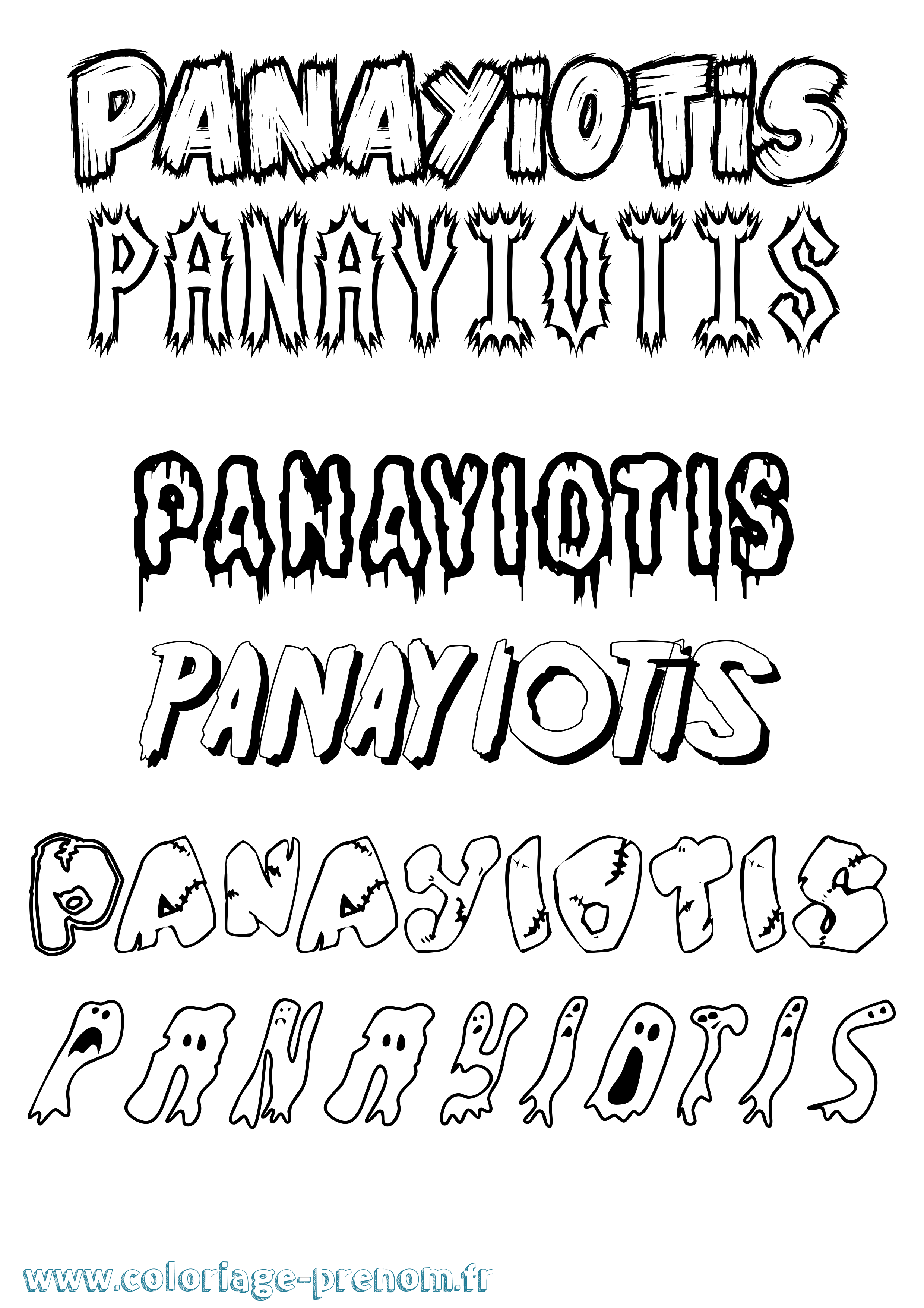 Coloriage prénom Panayiotis Frisson