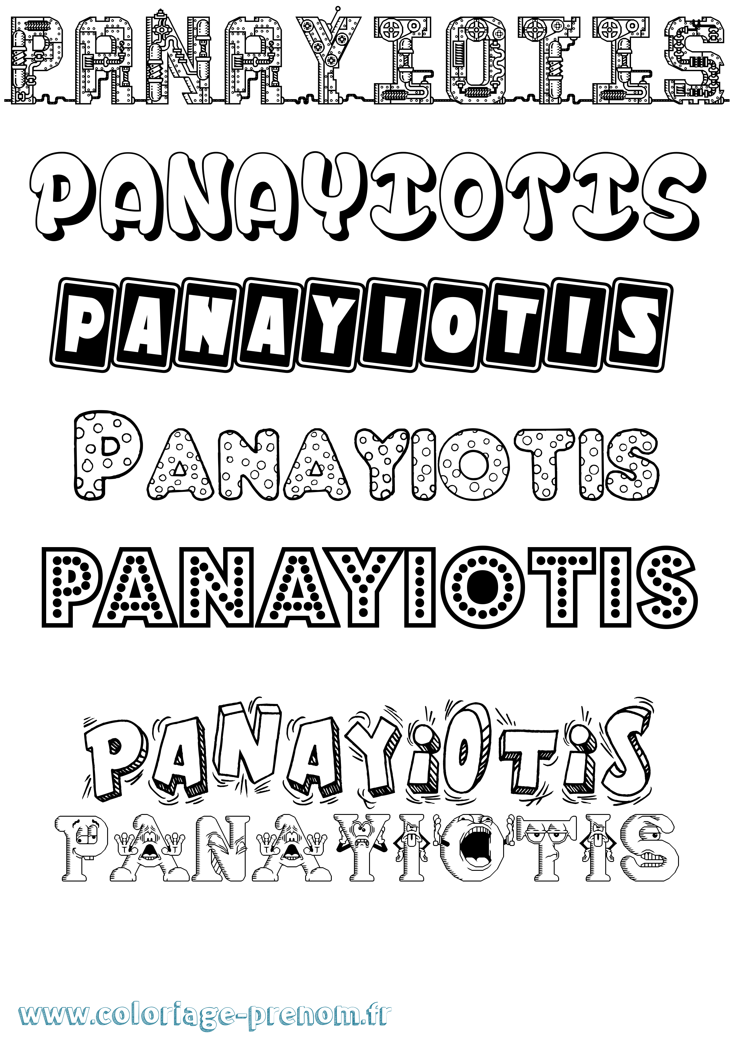 Coloriage prénom Panayiotis Fun