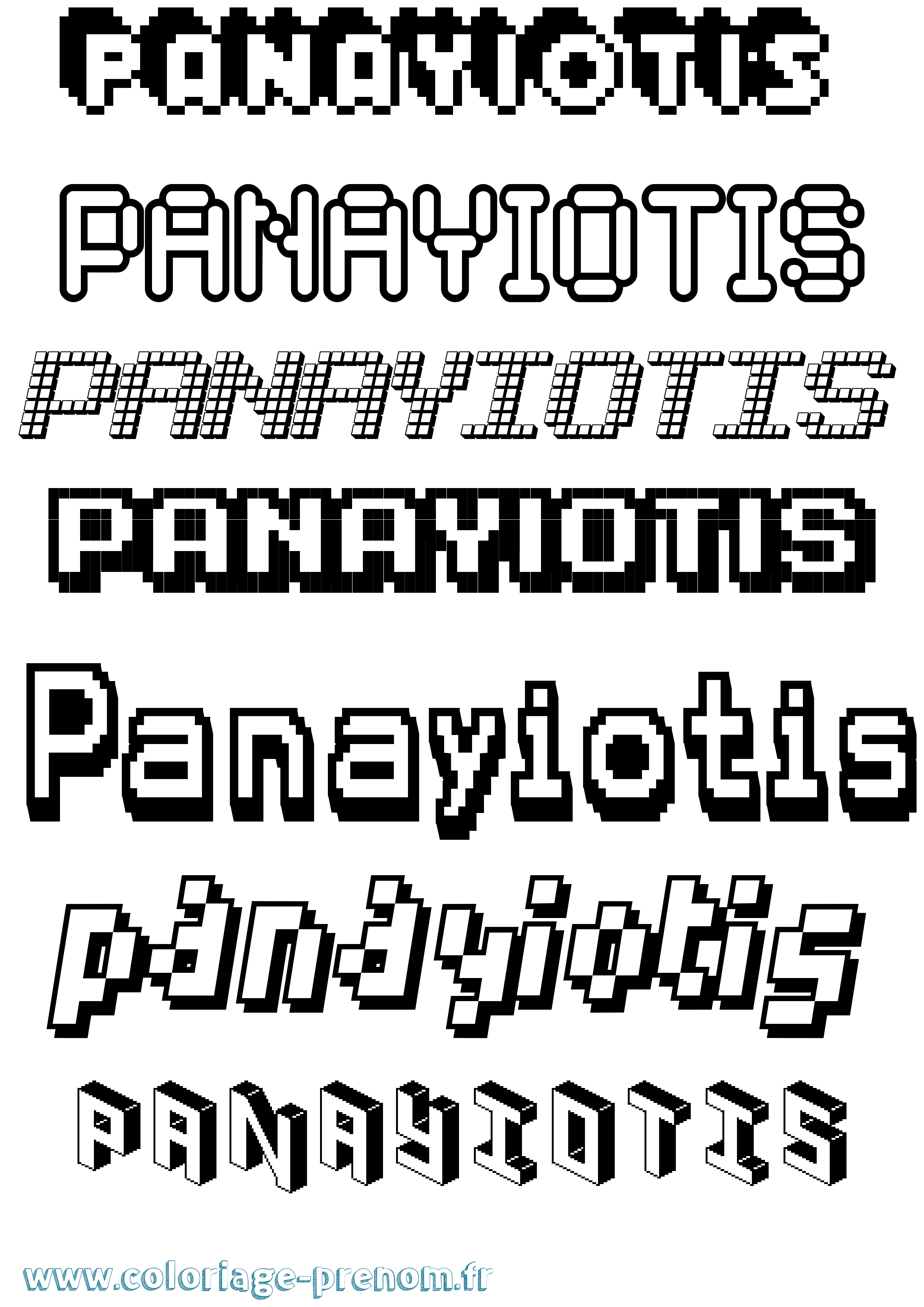 Coloriage prénom Panayiotis Pixel