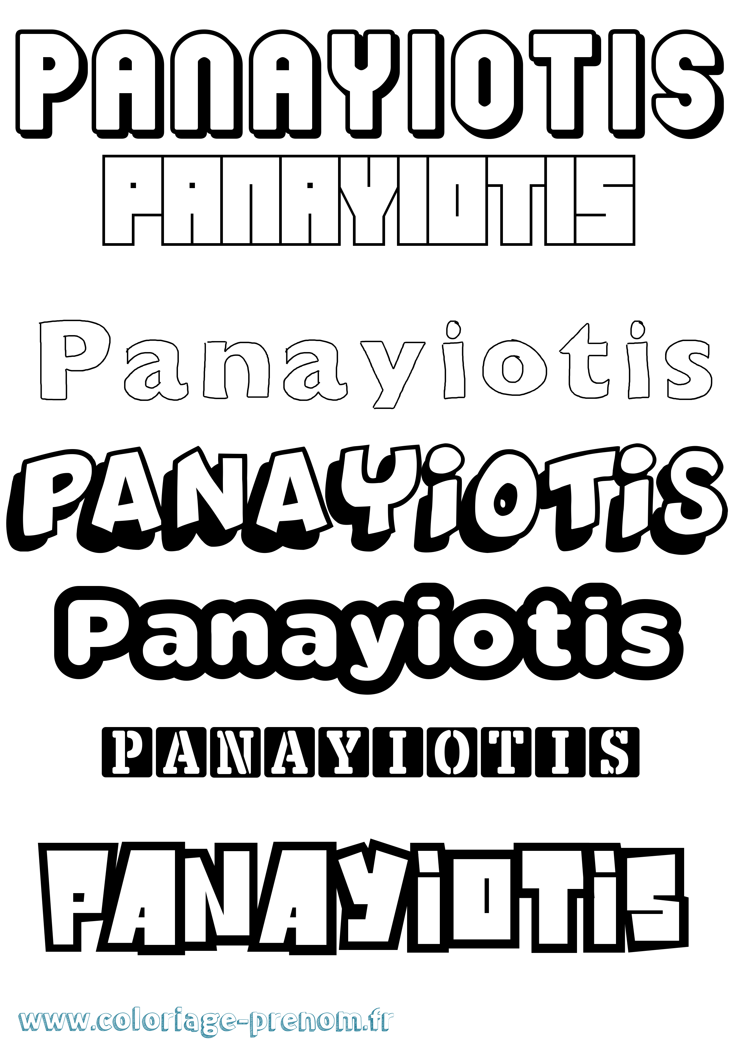 Coloriage prénom Panayiotis Simple