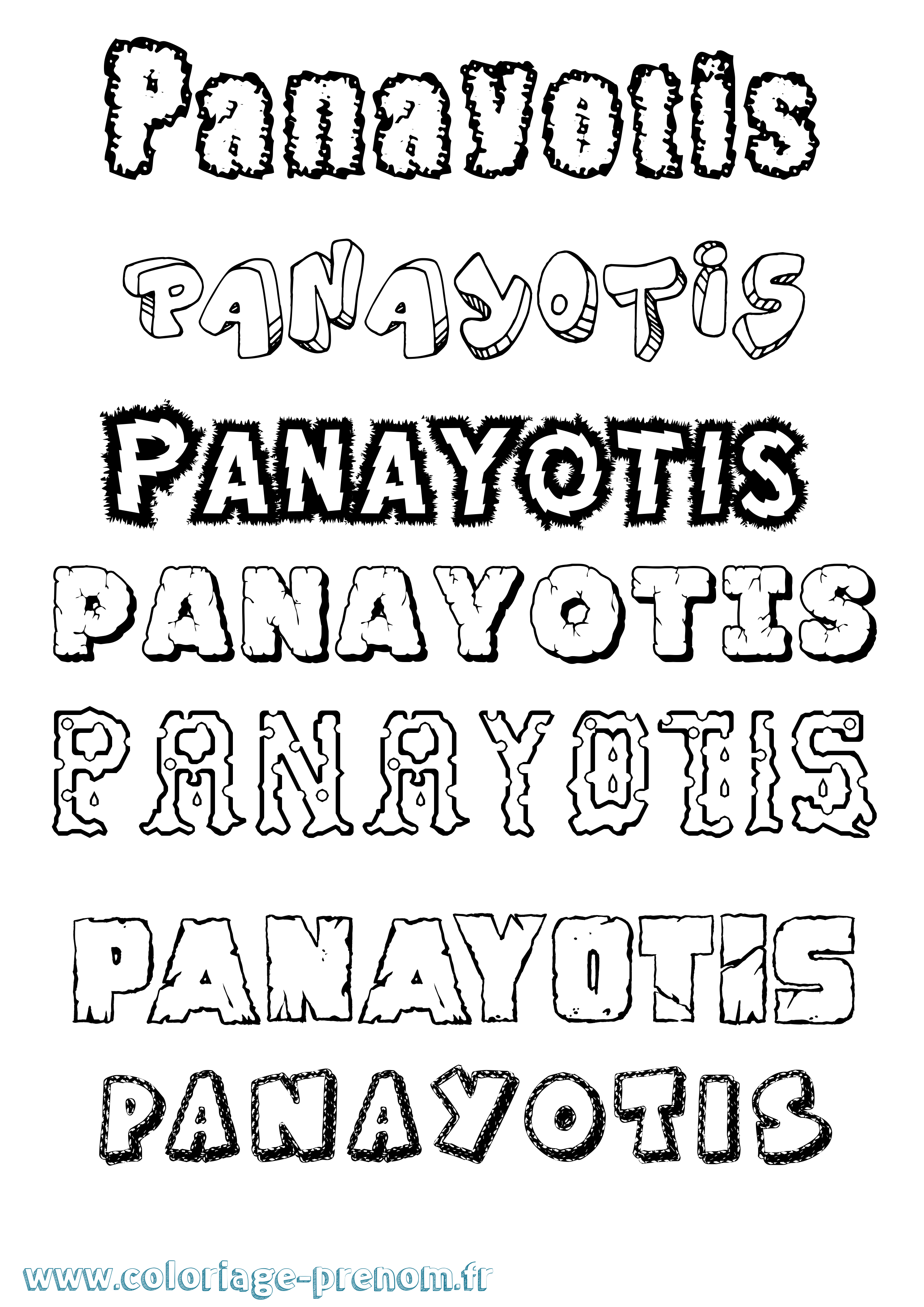 Coloriage prénom Panayotis Destructuré