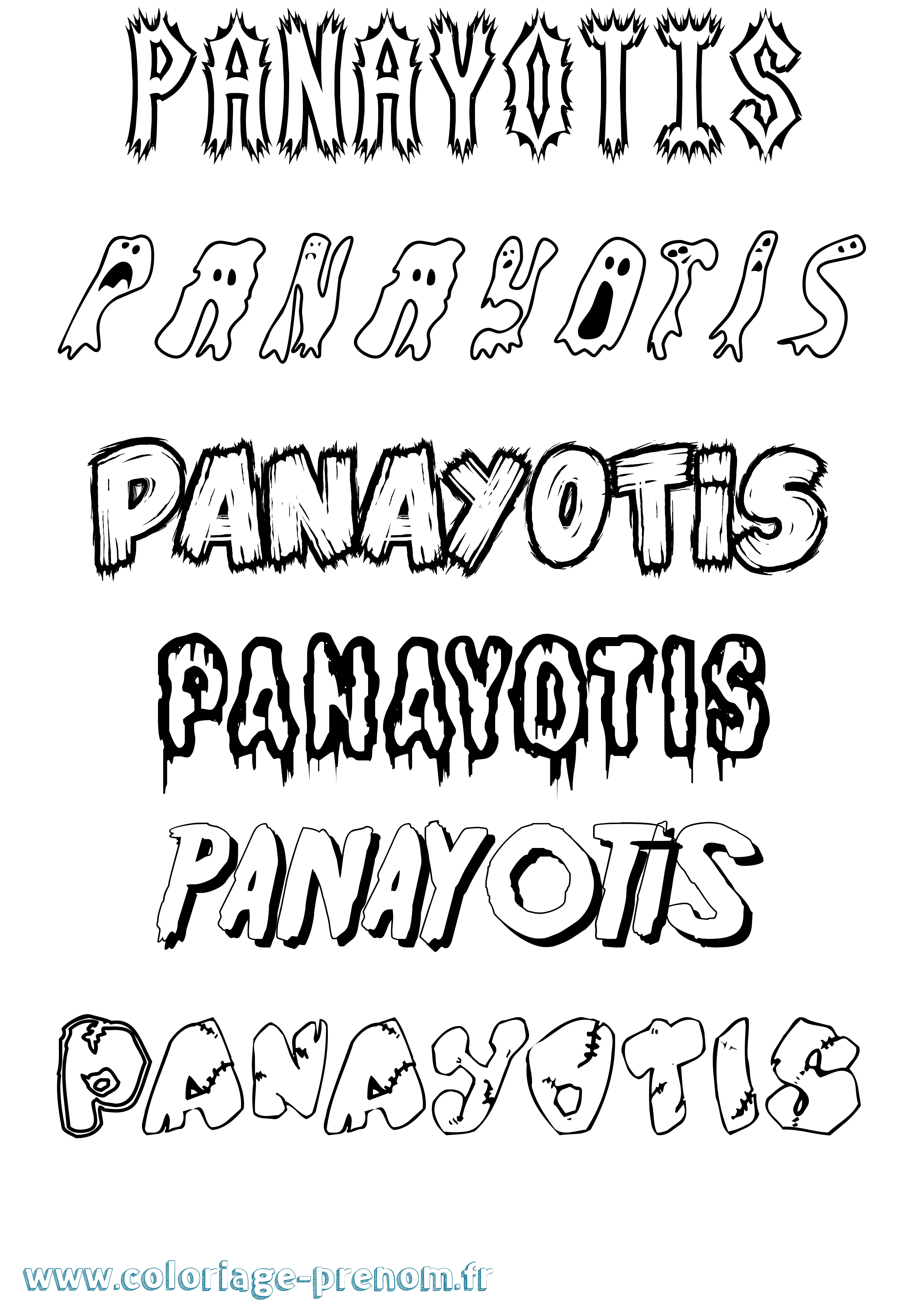 Coloriage prénom Panayotis Frisson