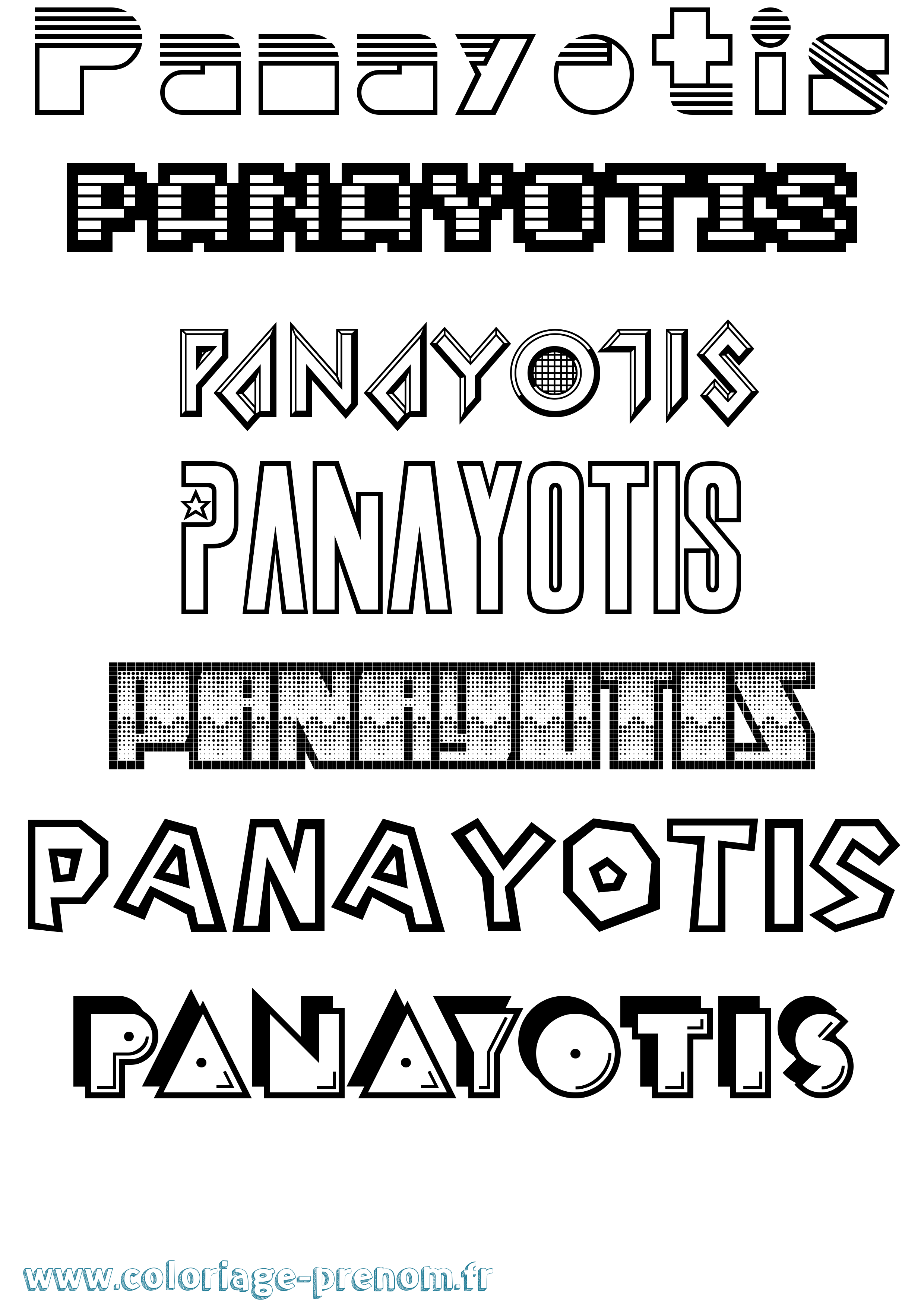 Coloriage prénom Panayotis Jeux Vidéos