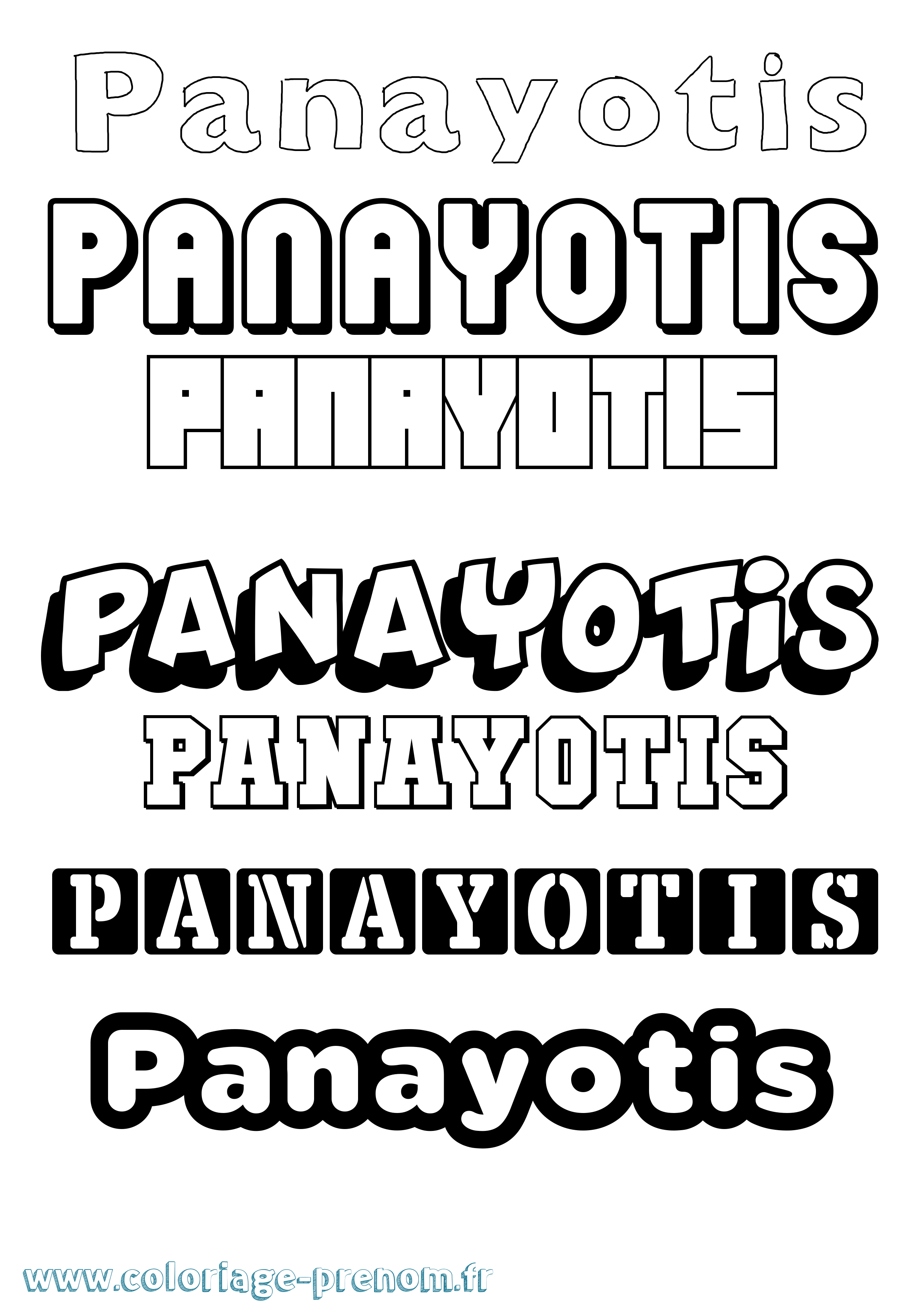 Coloriage prénom Panayotis Simple