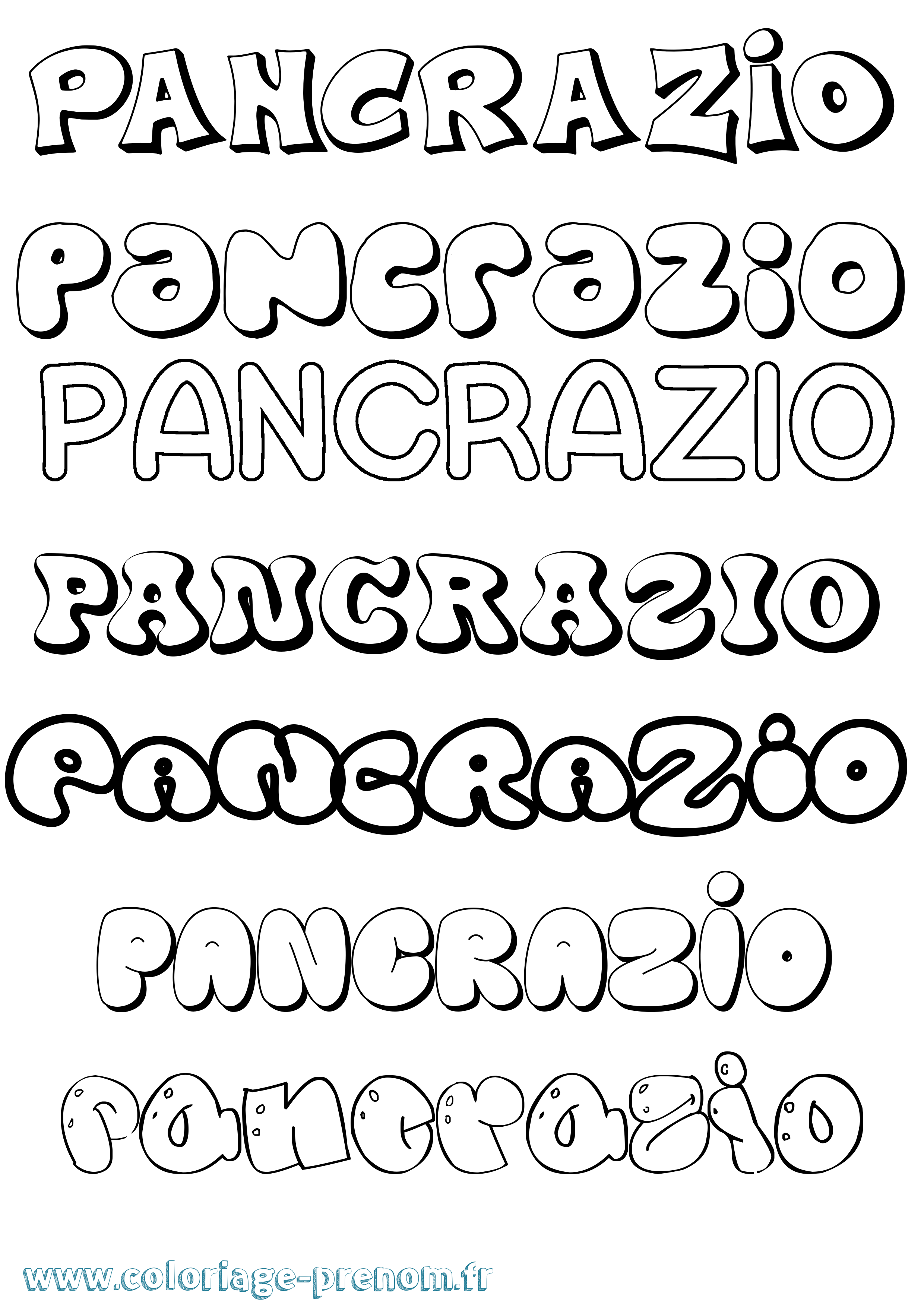 Coloriage Pancrazio Bubble Coloriage prénom Pancrazio Bubble