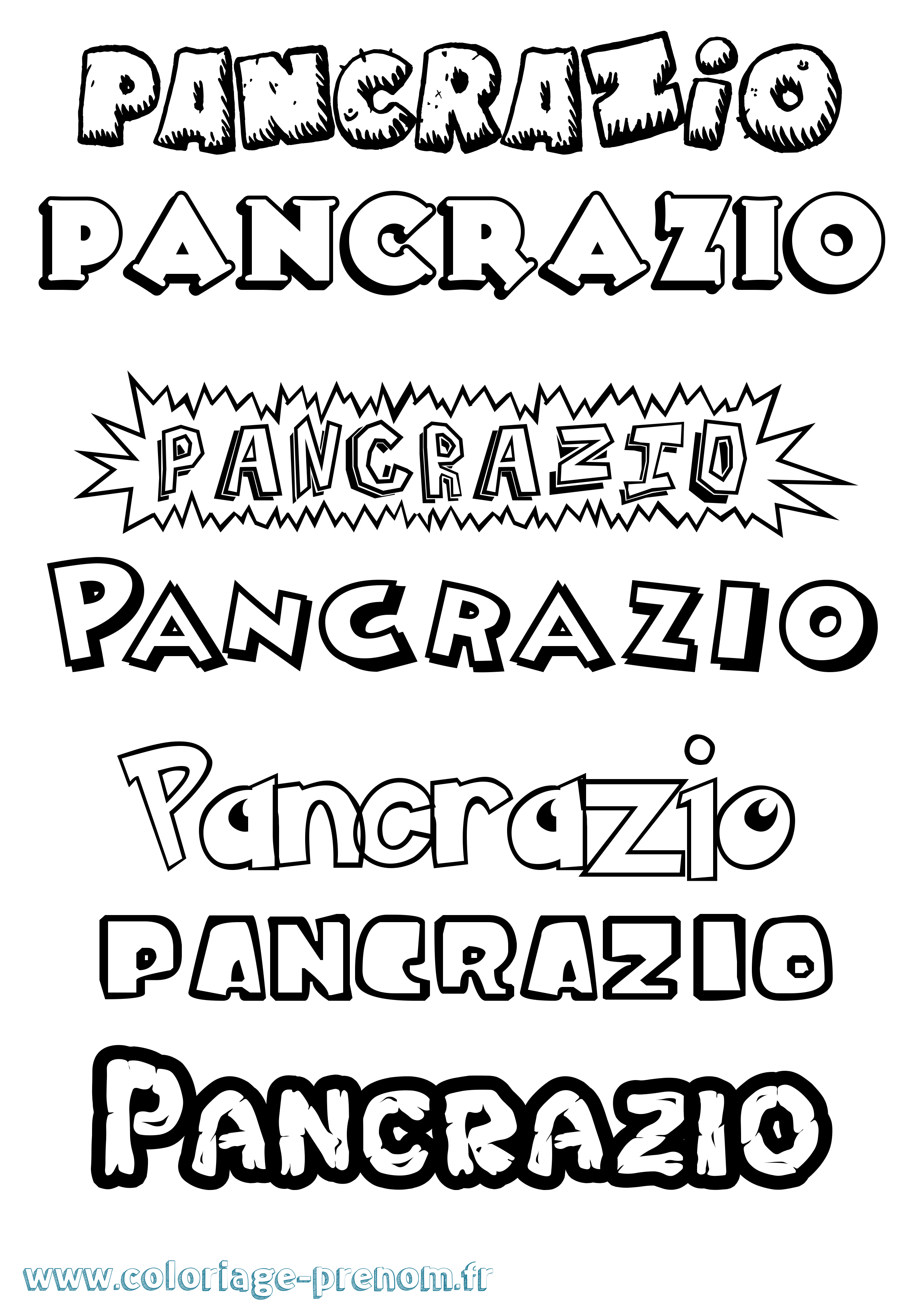 Coloriage prénom Pancrazio Dessin Animé