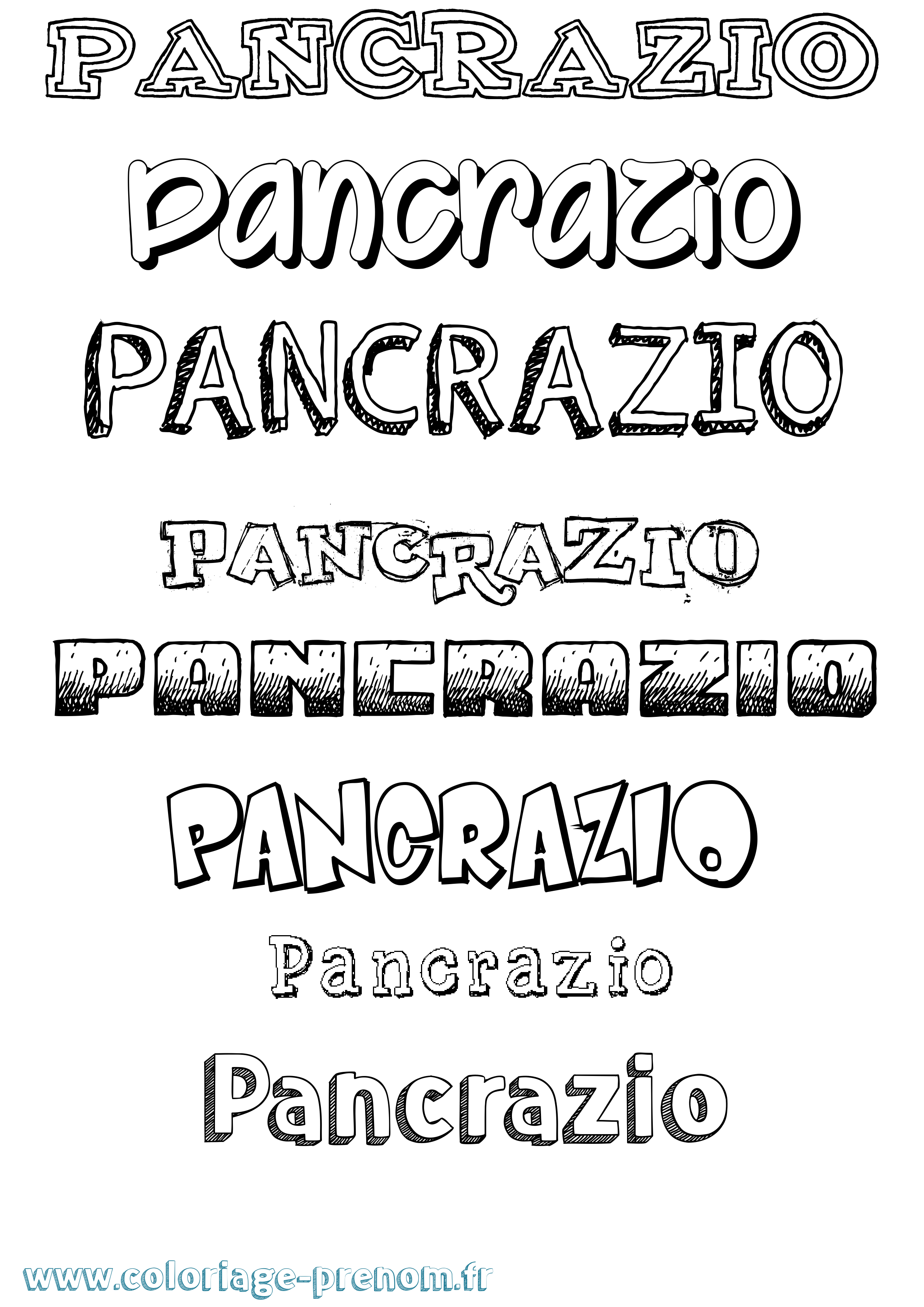 Coloriage Pancrazio Dessiné Coloriage prénom Pancrazio Dessiné