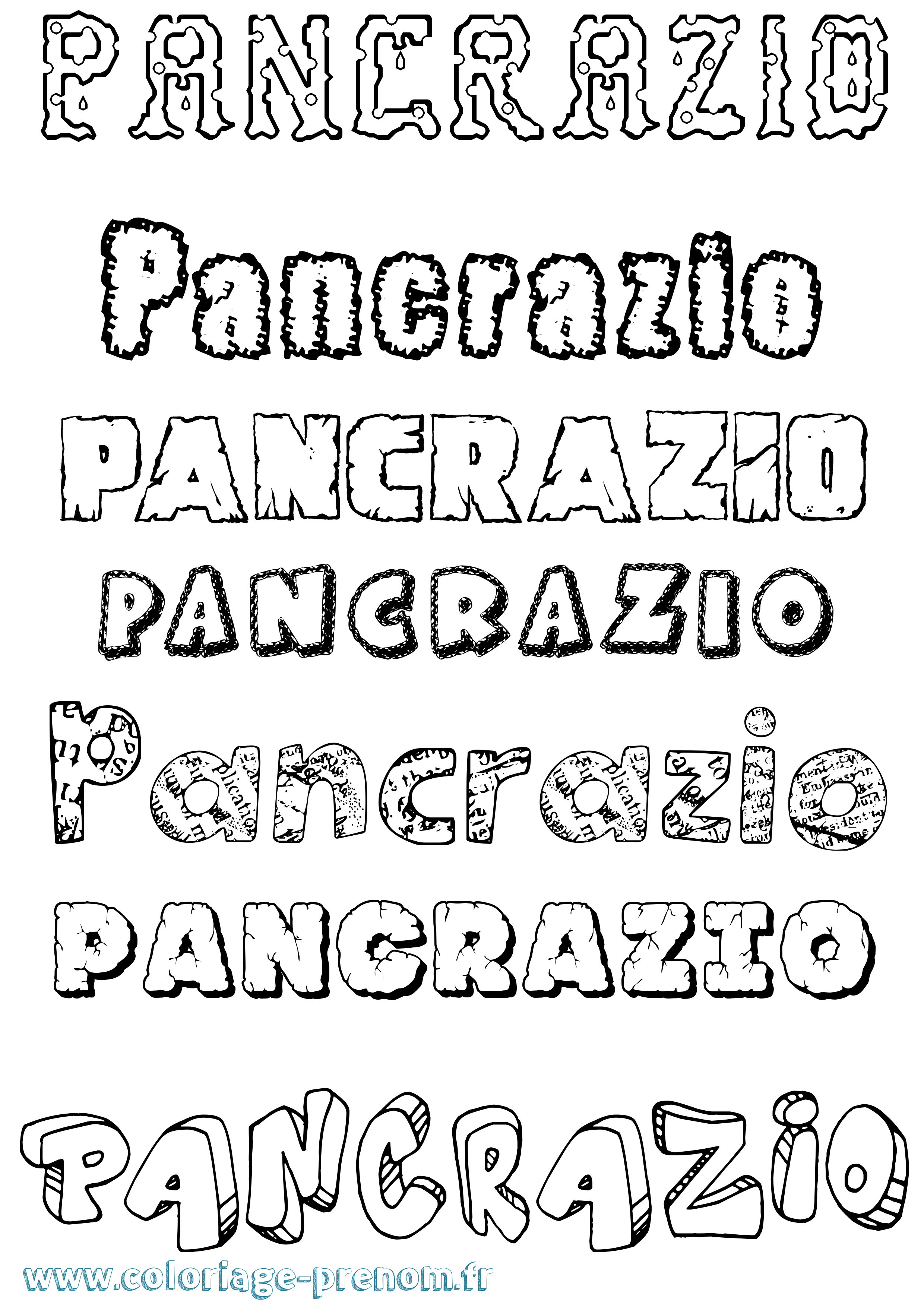 Coloriage prénom Pancrazio Destructuré