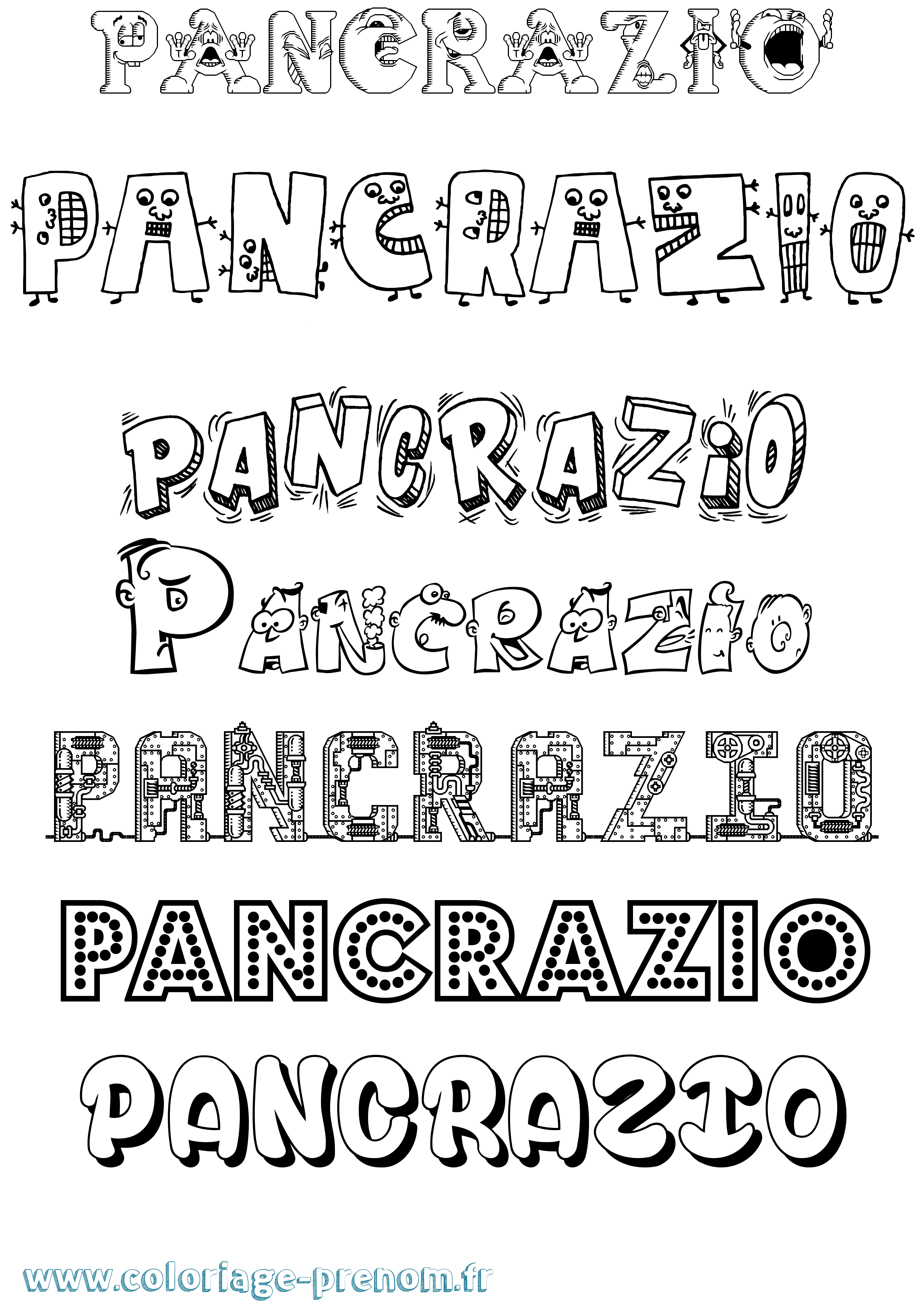 Coloriage prénom Pancrazio Fun