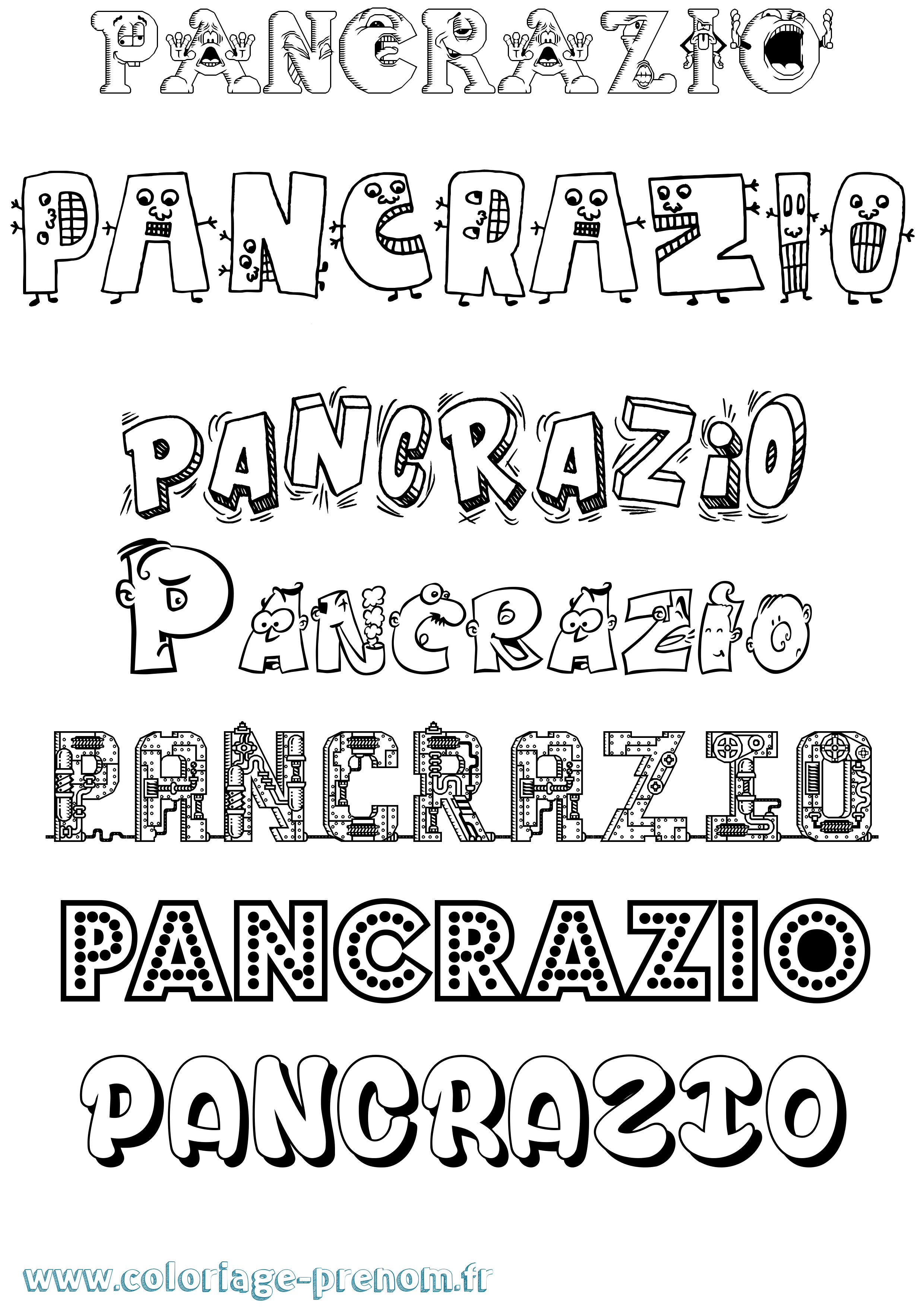 Coloriage Pancrazio Fun Coloriage prénom Pancrazio Fun