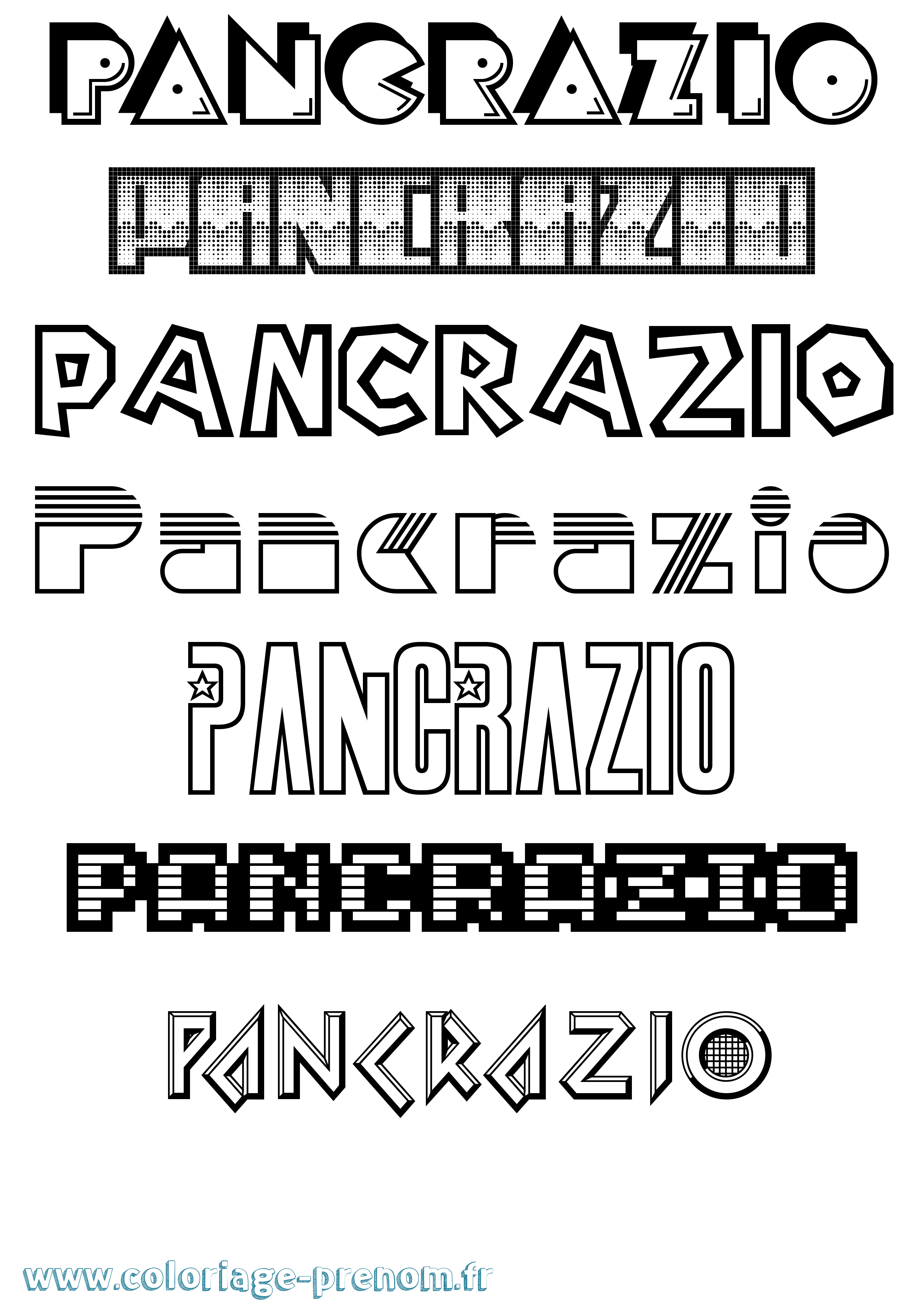 Coloriage prénom Pancrazio Jeux Vidéos
