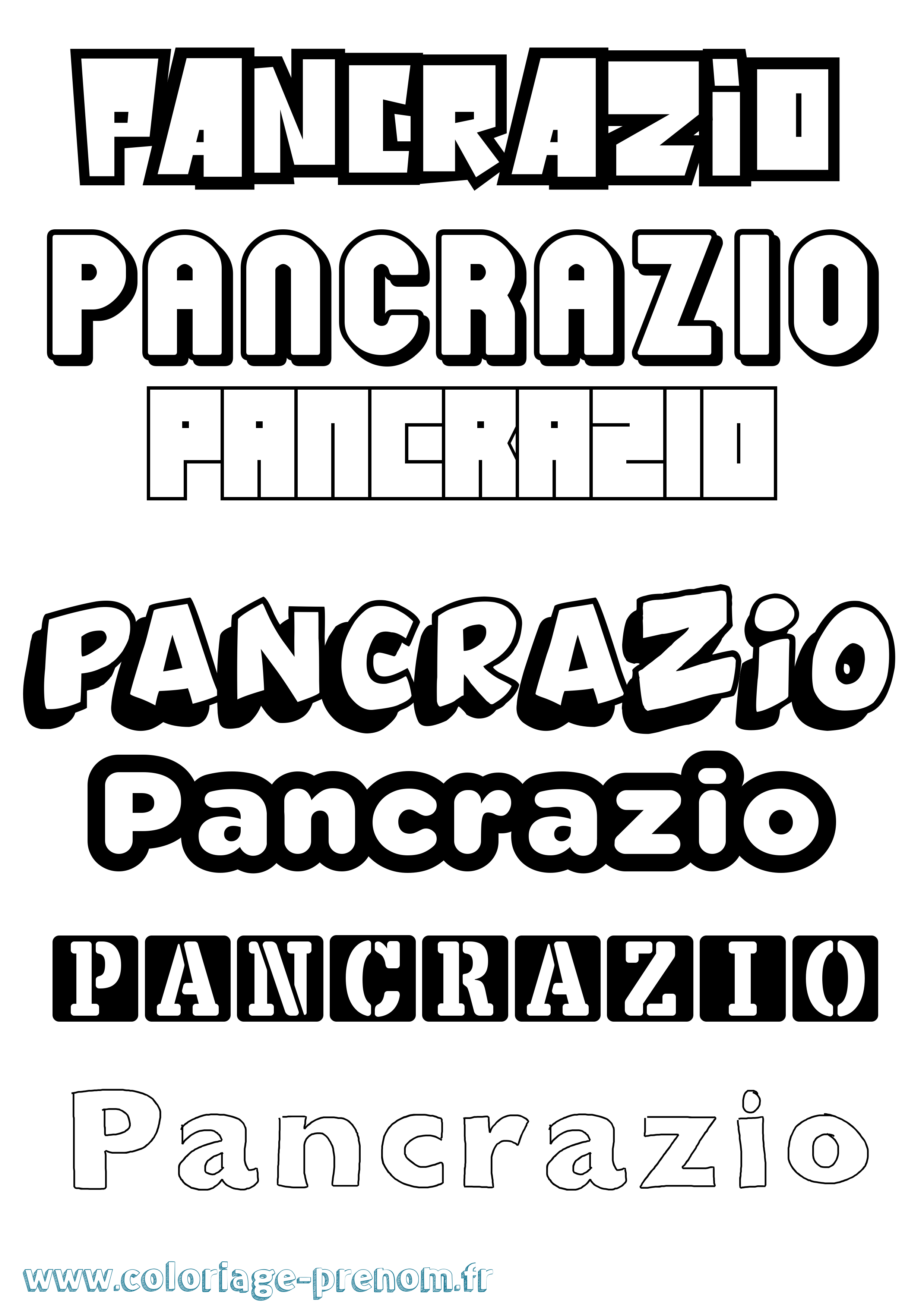 Coloriage Pancrazio Simple Coloriage prénom Pancrazio Simple